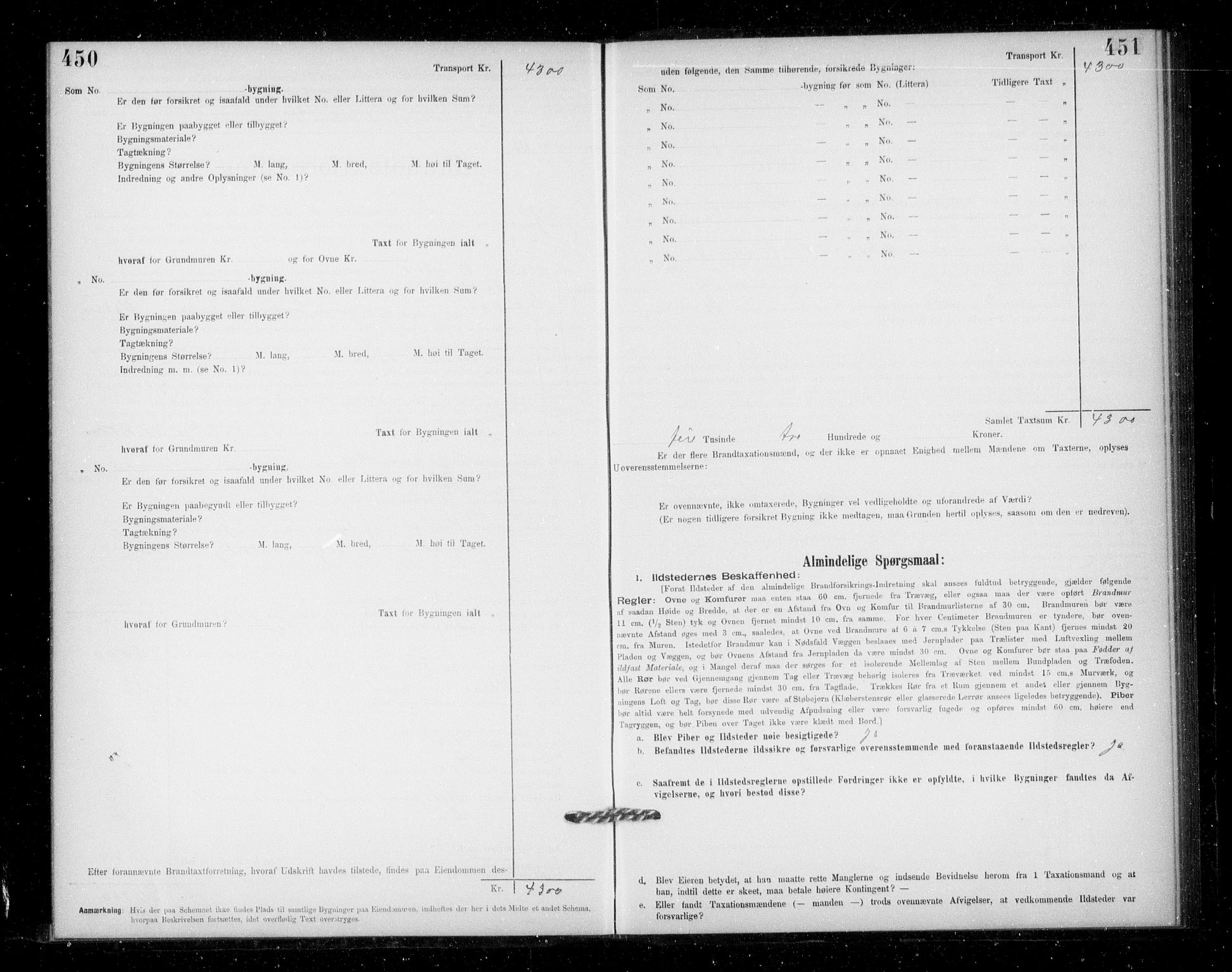 Lensmannen i Jondal, SAB/A-33101/0012/L0005: Branntakstprotokoll, skjematakst, 1894-1951, s. 450-451