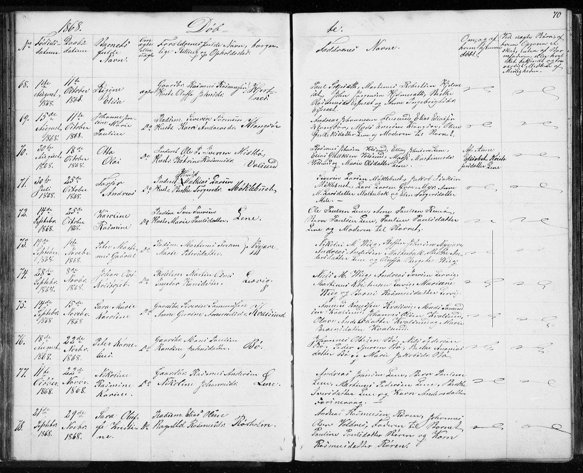 Ministerialprotokoller, klokkerbøker og fødselsregistre - Møre og Romsdal, AV/SAT-A-1454/507/L0079: Klokkerbok nr. 507C02, 1854-1877, s. 70