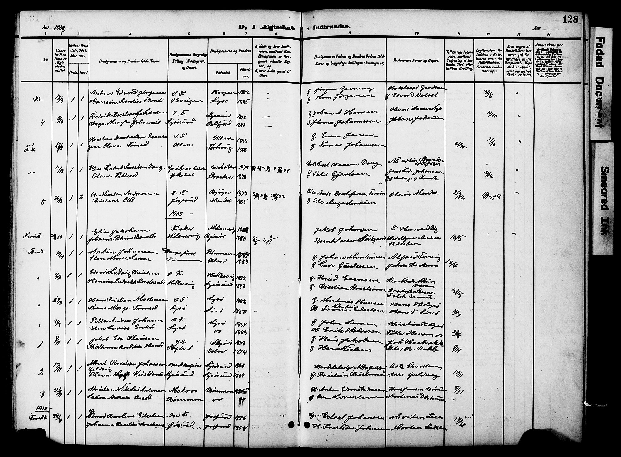 Ministerialprotokoller, klokkerbøker og fødselsregistre - Sør-Trøndelag, SAT/A-1456/654/L0666: Klokkerbok nr. 654C02, 1901-1925, s. 128