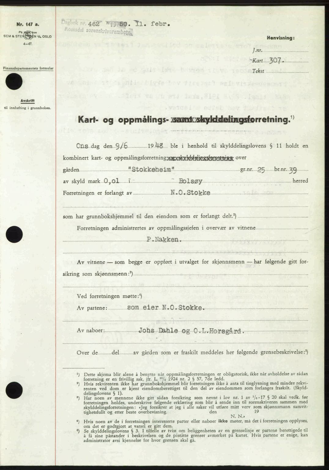 Romsdal sorenskriveri, SAT/A-4149/1/2/2C: Pantebok nr. A32, 1950-1950, Dagboknr: 462/1950