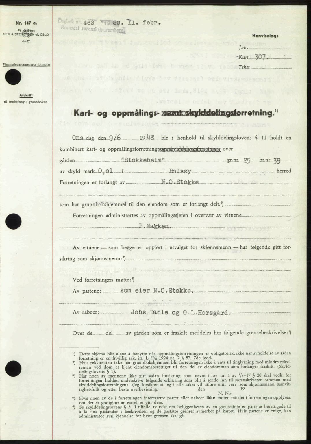 Romsdal sorenskriveri, AV/SAT-A-4149/1/2/2C: Pantebok nr. A32, 1950-1950, Dagboknr: 462/1950