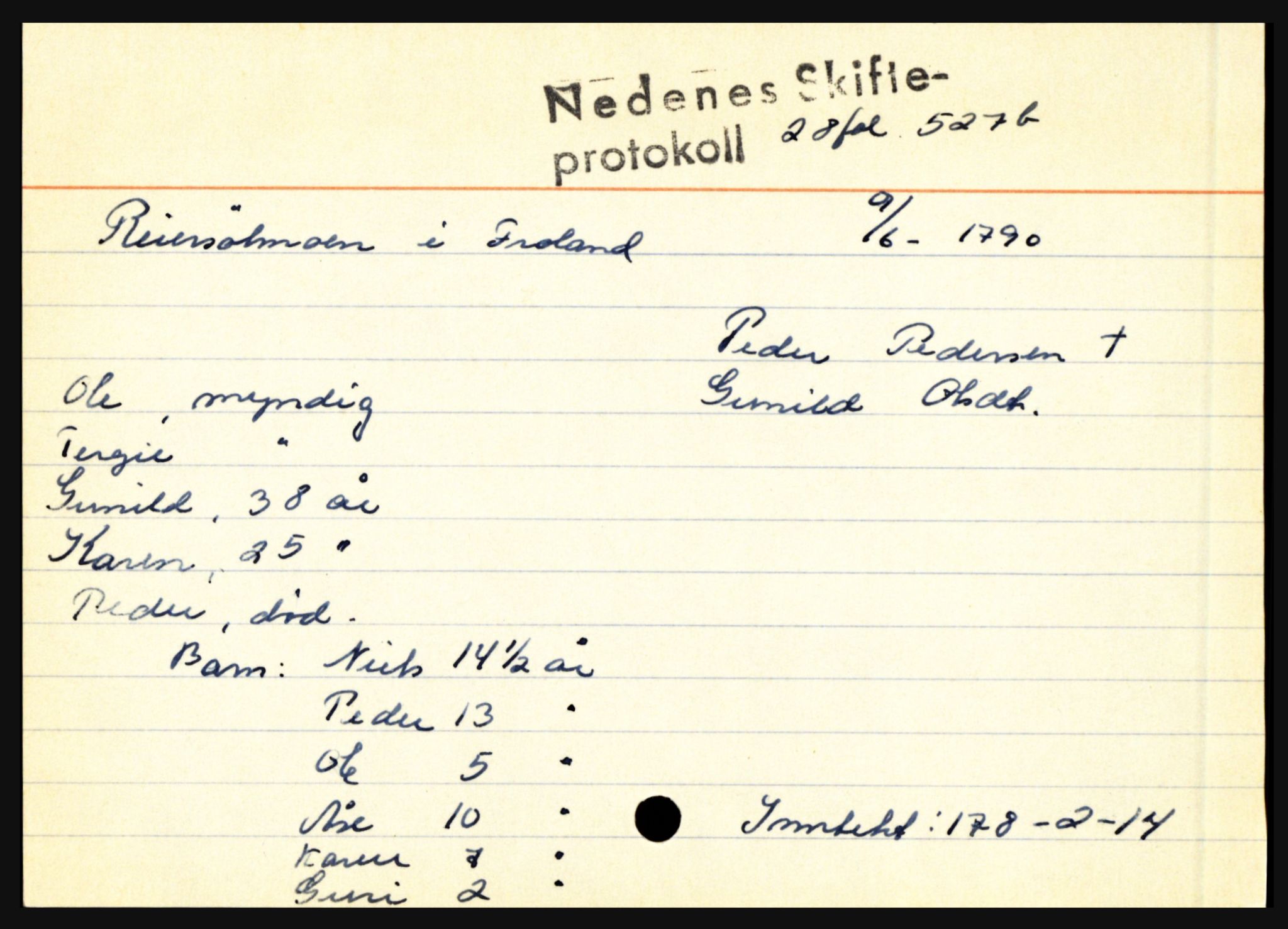 Nedenes sorenskriveri før 1824, AV/SAK-1221-0007/H, s. 23519