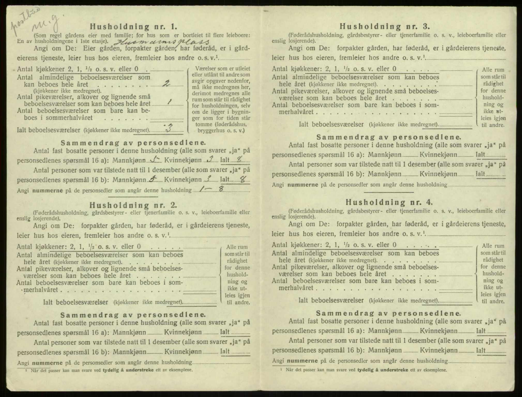 SAB, Folketelling 1920 for 1421 Aurland herred, 1920, s. 329