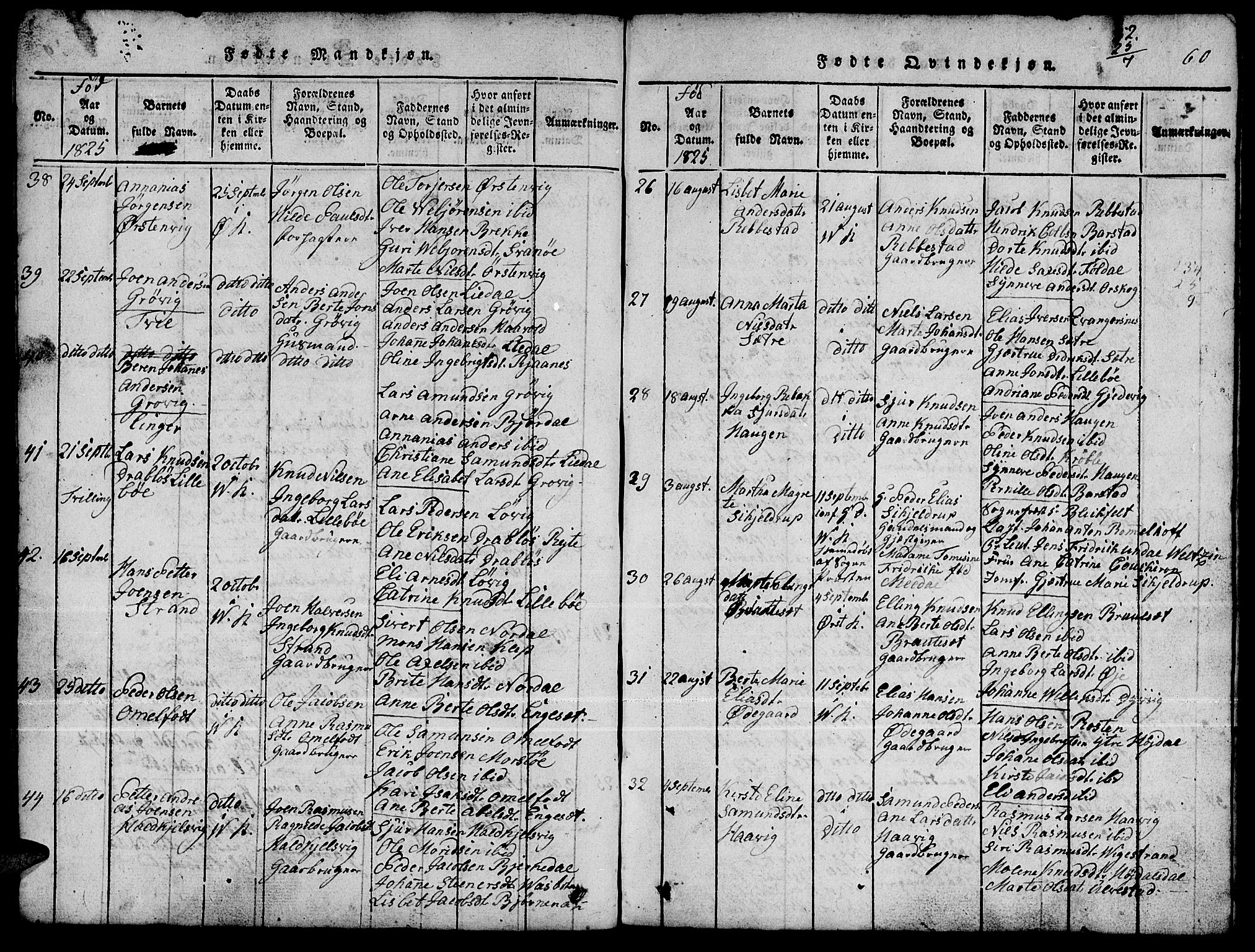 Ministerialprotokoller, klokkerbøker og fødselsregistre - Møre og Romsdal, AV/SAT-A-1454/511/L0155: Klokkerbok nr. 511C01, 1817-1829, s. 60