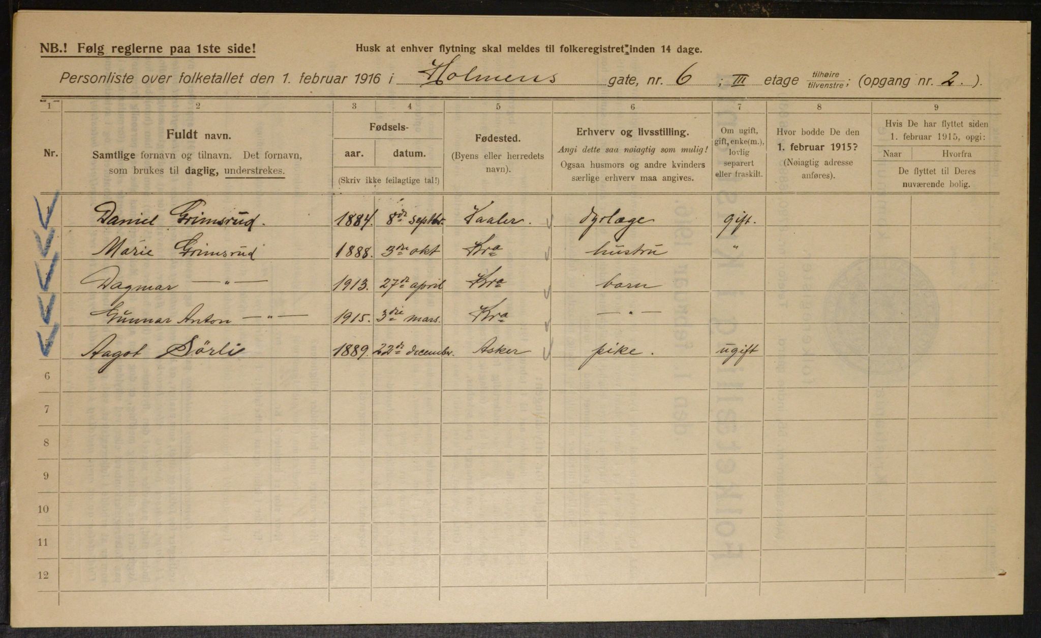 OBA, Kommunal folketelling 1.2.1916 for Kristiania, 1916, s. 41533