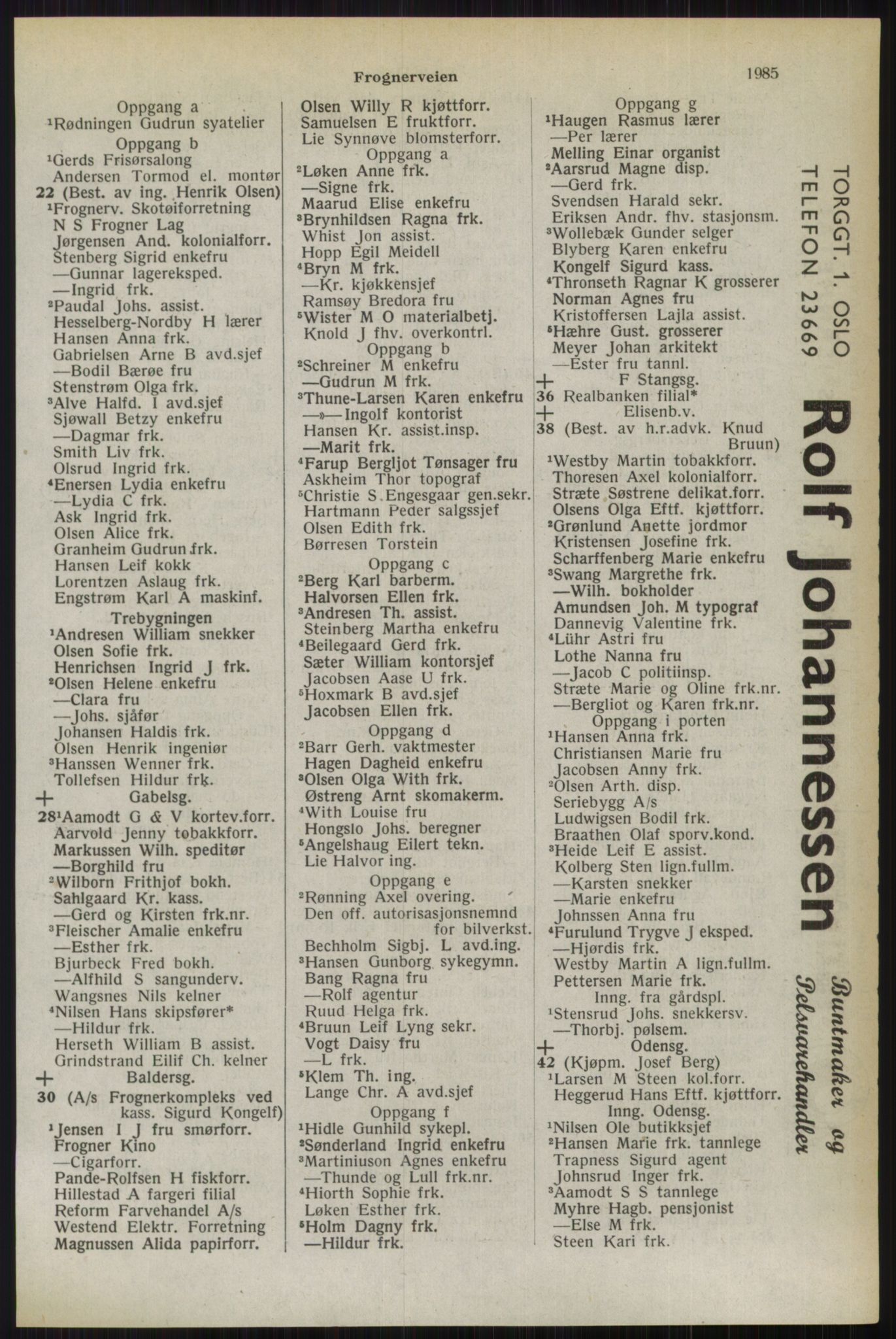 Kristiania/Oslo adressebok, PUBL/-, 1944, s. 1985