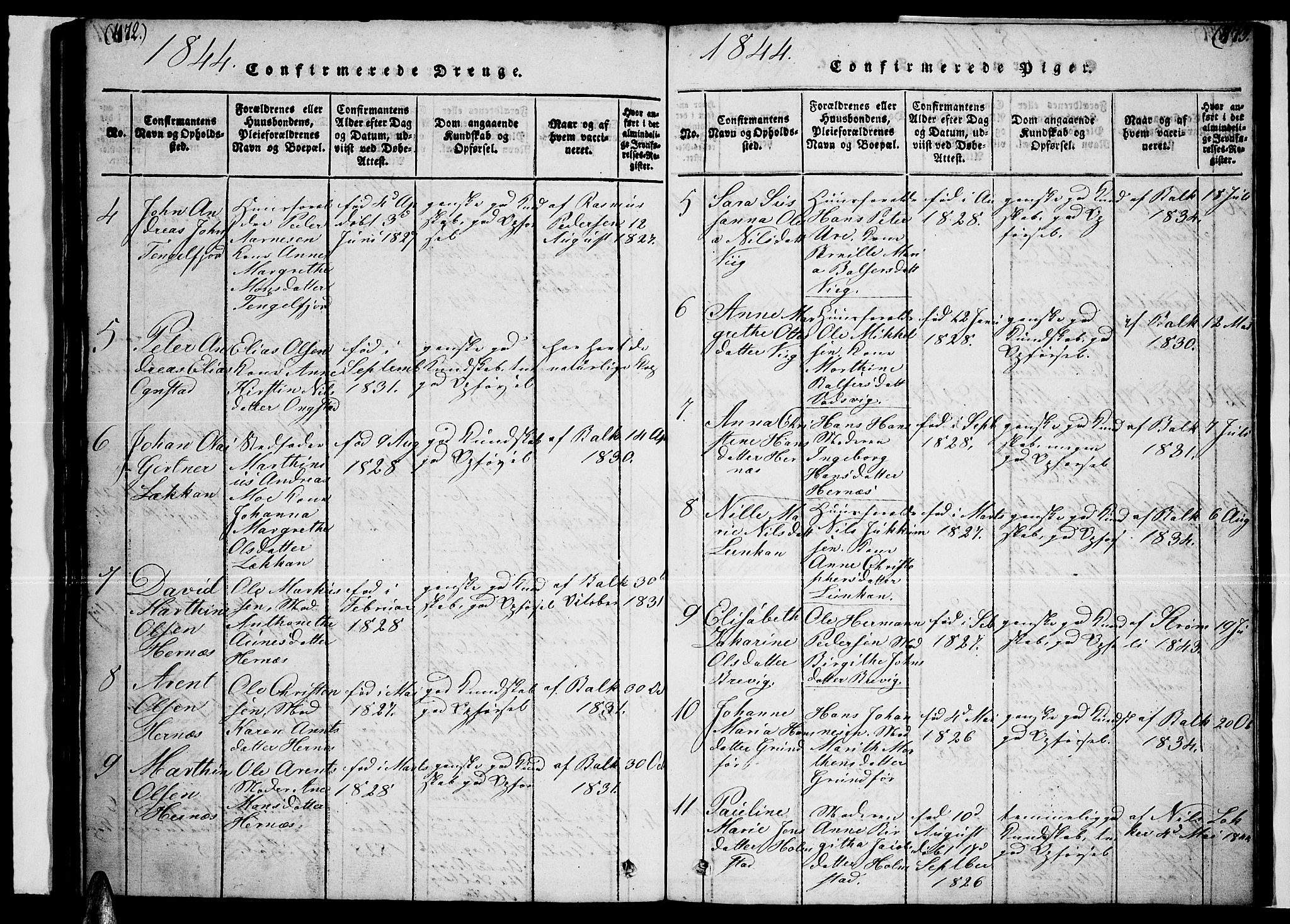 Ministerialprotokoller, klokkerbøker og fødselsregistre - Nordland, AV/SAT-A-1459/888/L1263: Klokkerbok nr. 888C02 /1, 1820-1850, s. 472-473