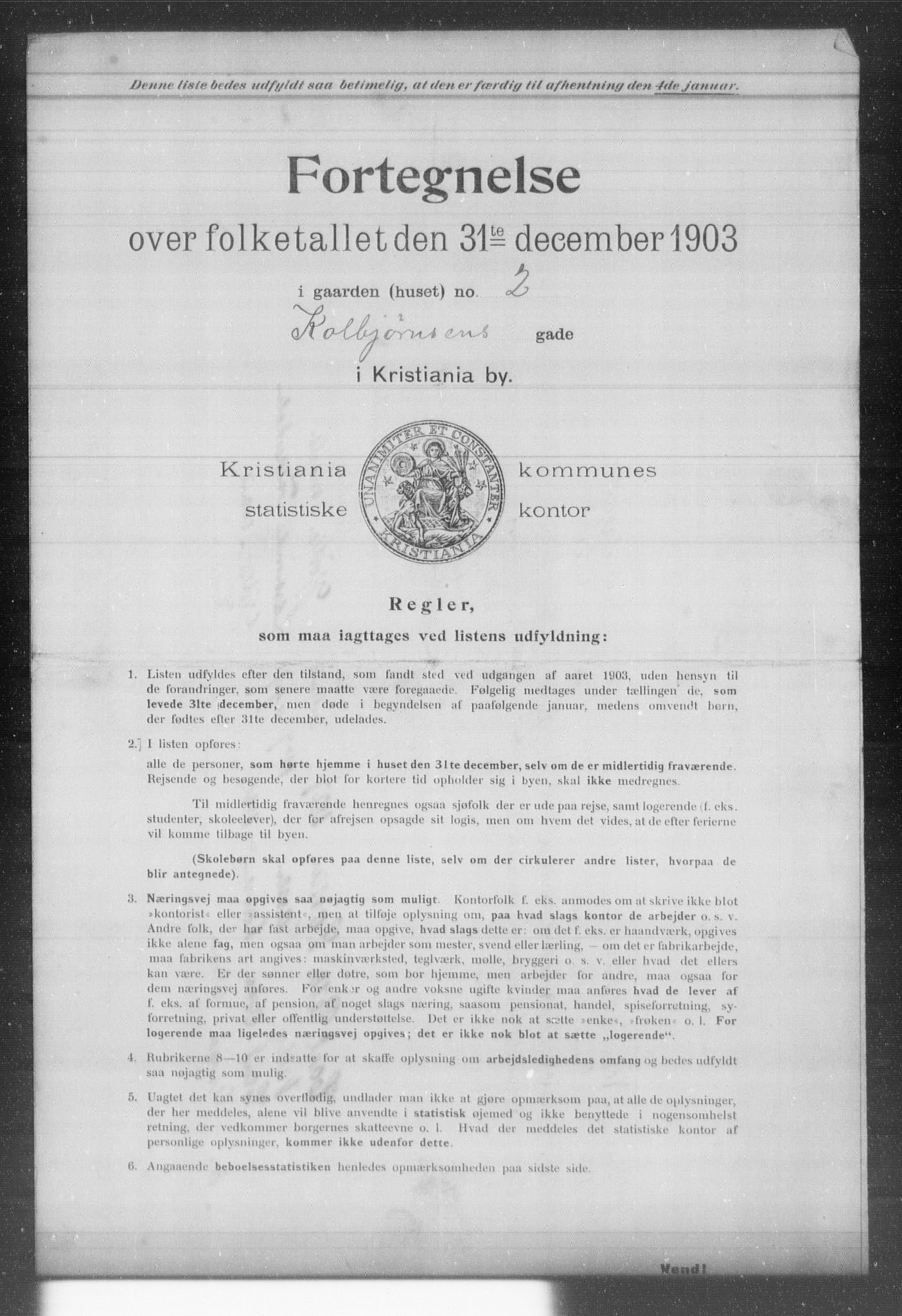 OBA, Kommunal folketelling 31.12.1903 for Kristiania kjøpstad, 1903, s. 2659