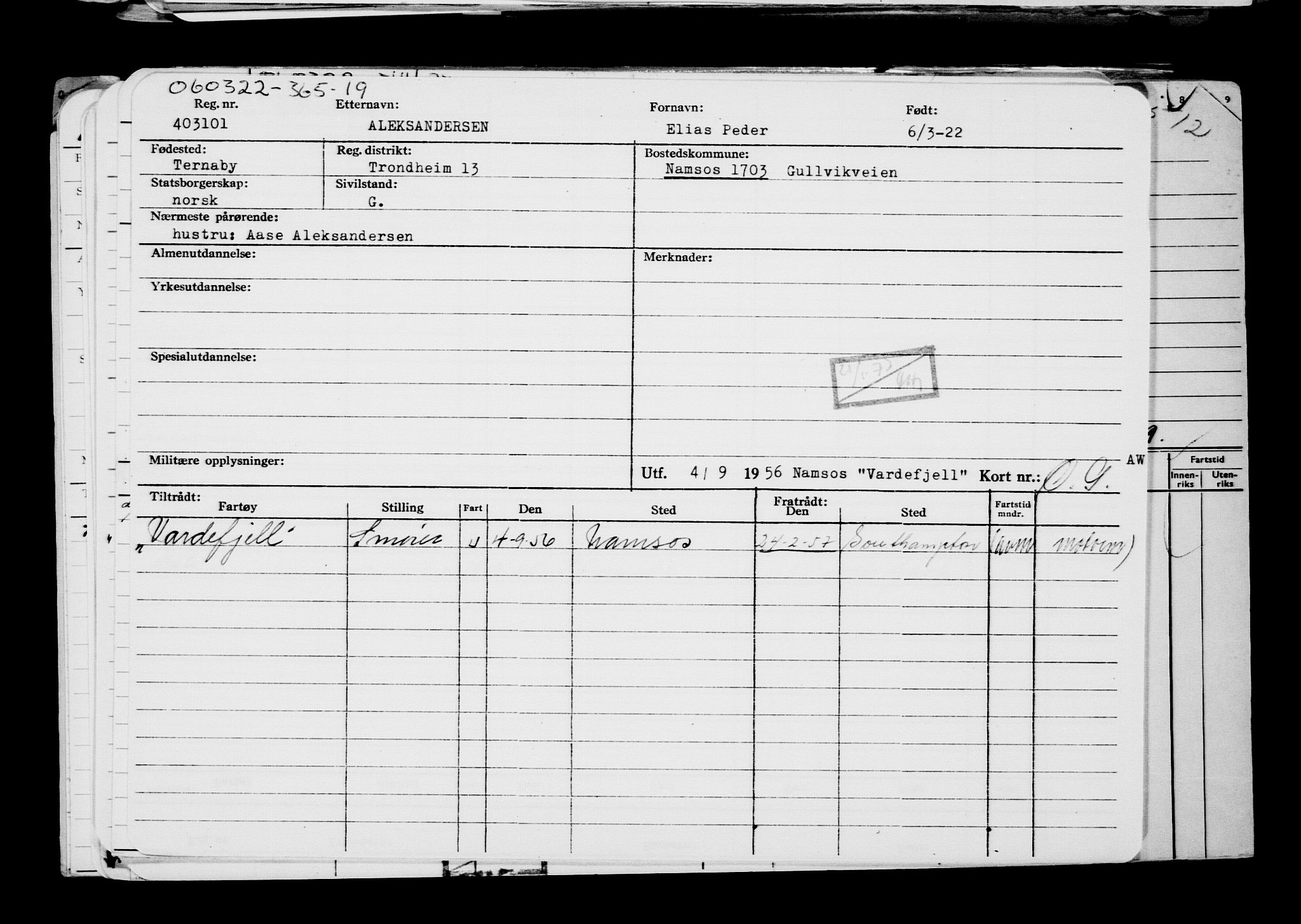 Direktoratet for sjømenn, AV/RA-S-3545/G/Gb/L0203: Hovedkort, 1922, s. 599