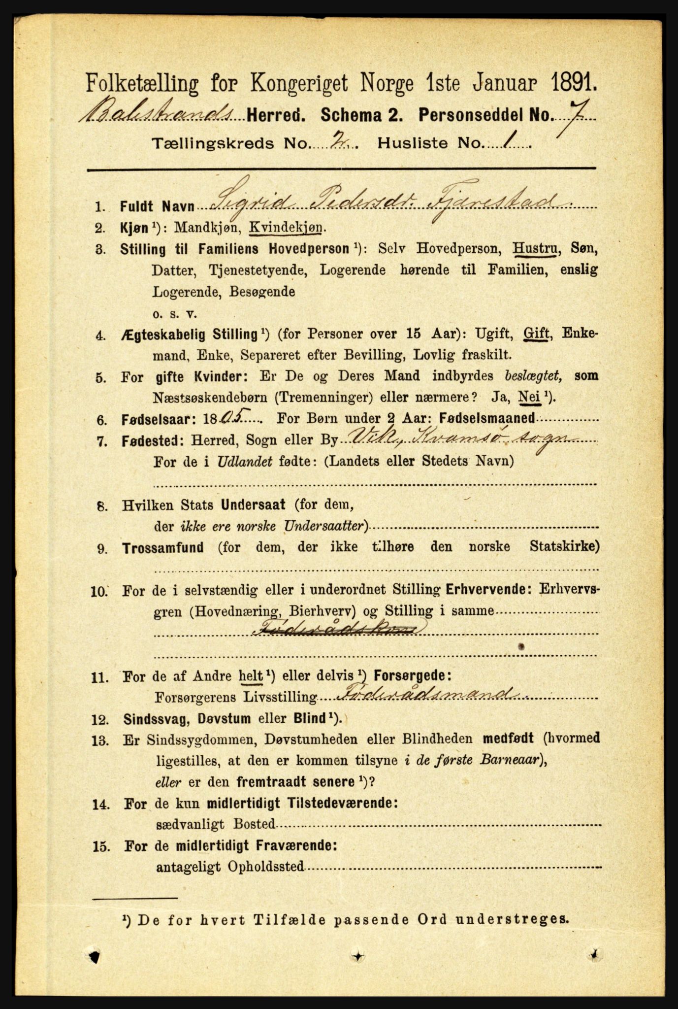 RA, Folketelling 1891 for 1418 Balestrand herred, 1891, s. 282