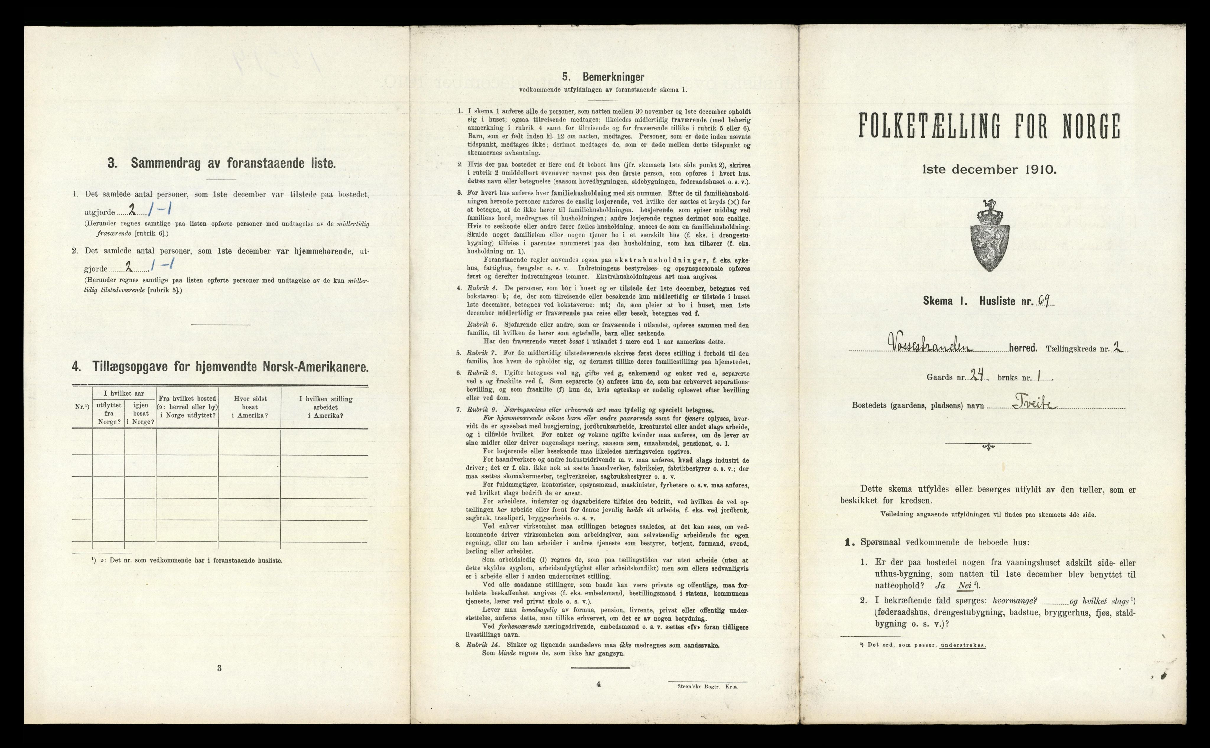 RA, Folketelling 1910 for 1236 Vossestrand herred, 1910, s. 341