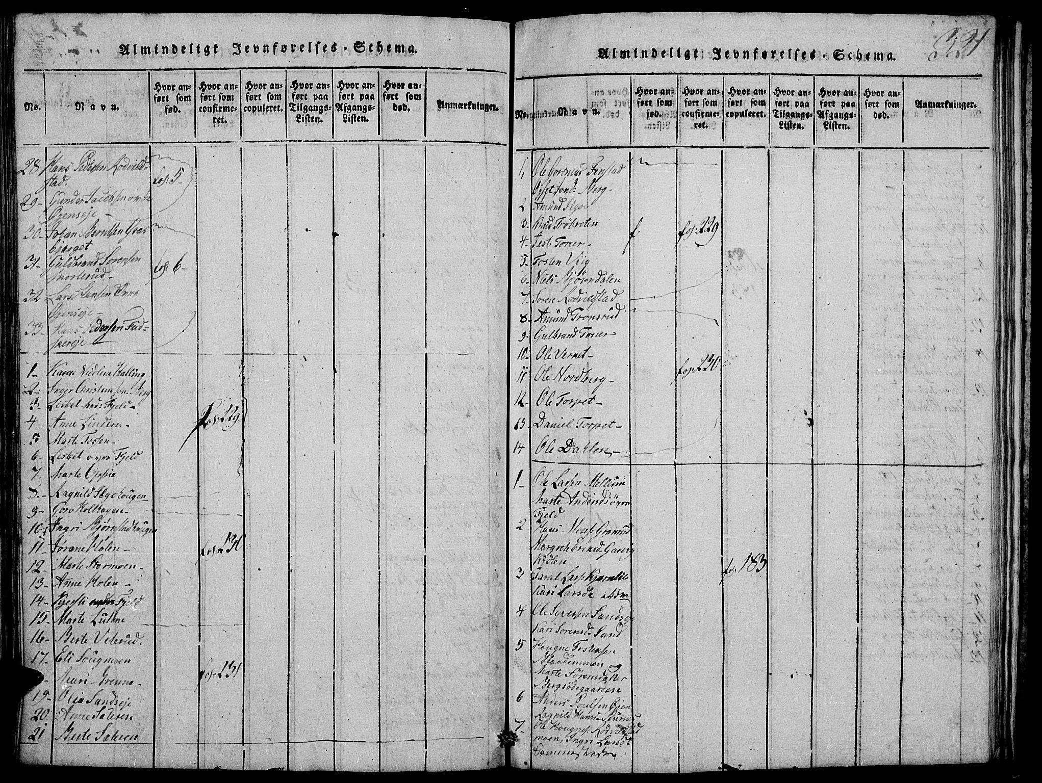 Nord-Odal prestekontor, AV/SAH-PREST-032/H/Ha/Hab/L0001: Klokkerbok nr. 1, 1819-1838, s. 321