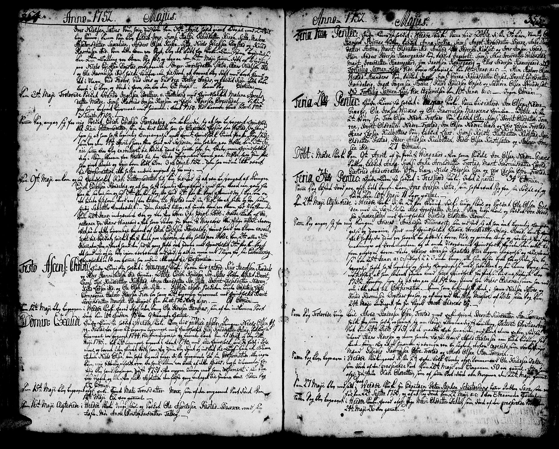 Ministerialprotokoller, klokkerbøker og fødselsregistre - Møre og Romsdal, AV/SAT-A-1454/547/L0599: Ministerialbok nr. 547A01, 1721-1764, s. 354-355