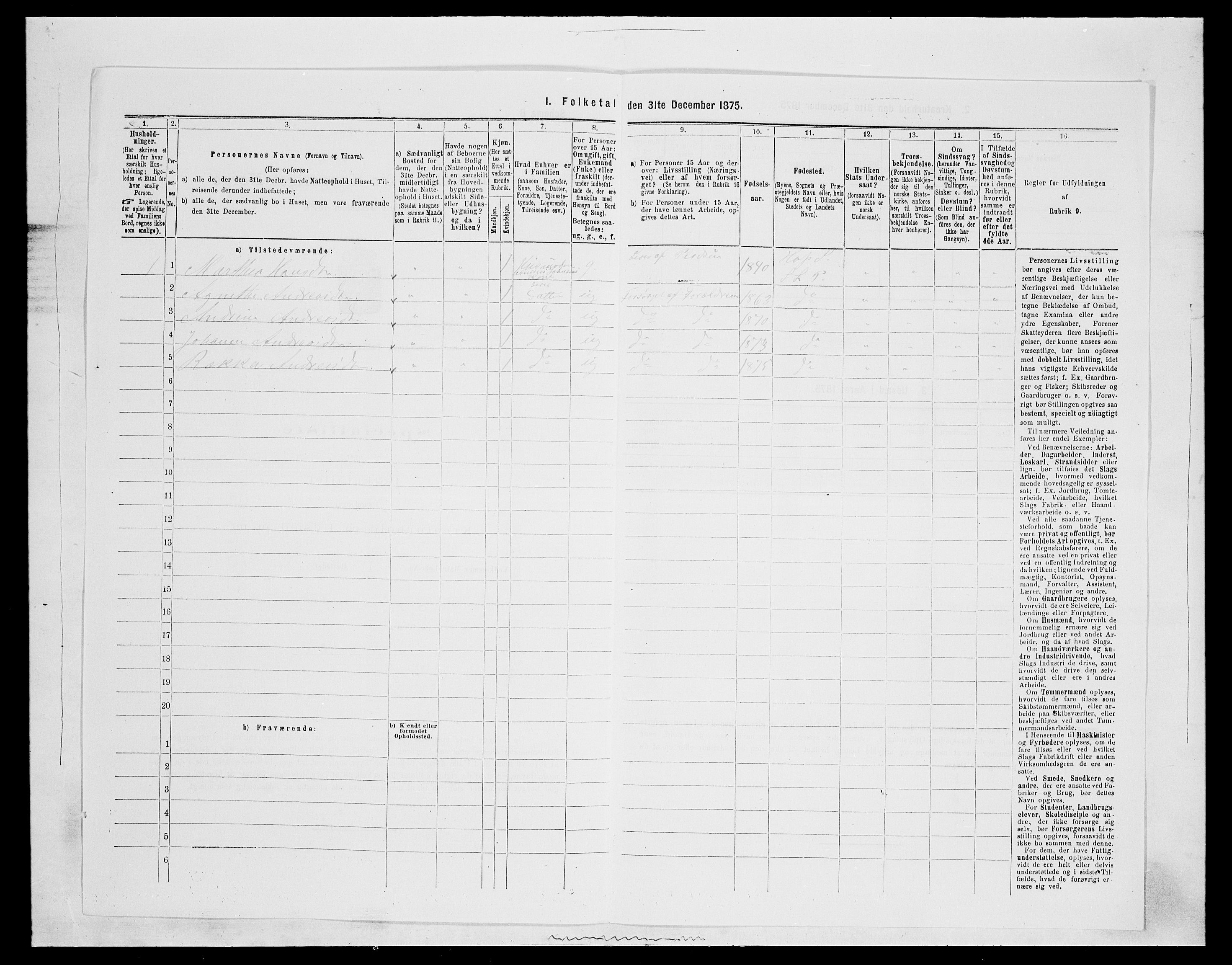 SAH, Folketelling 1875 for 0536P Søndre Land prestegjeld, 1875, s. 994