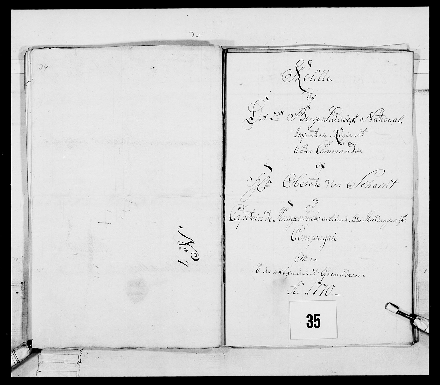 Generalitets- og kommissariatskollegiet, Det kongelige norske kommissariatskollegium, AV/RA-EA-5420/E/Eh/L0092: 2. Bergenhusiske nasjonale infanteriregiment, 1769-1771, s. 401
