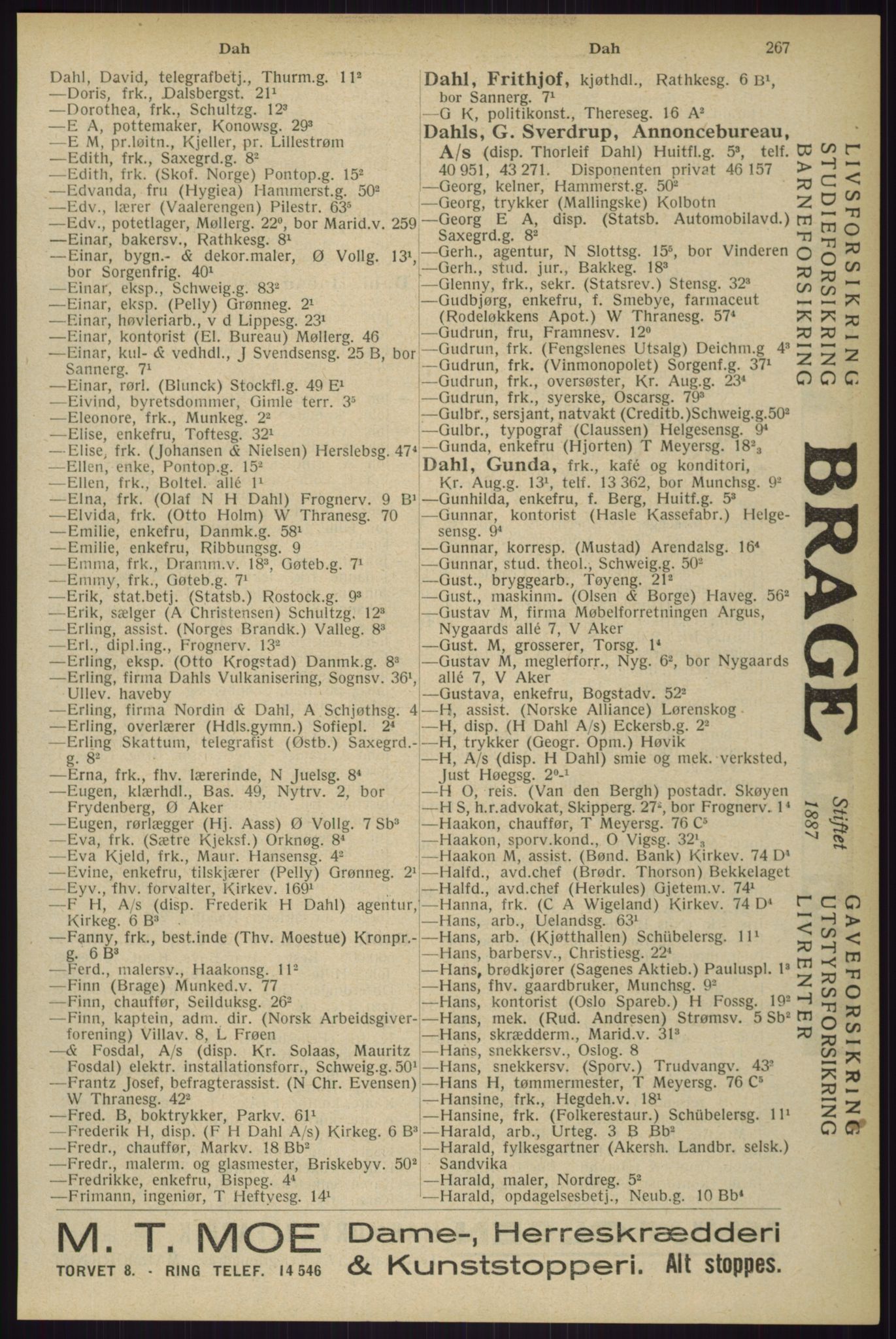 Kristiania/Oslo adressebok, PUBL/-, 1929, s. 267