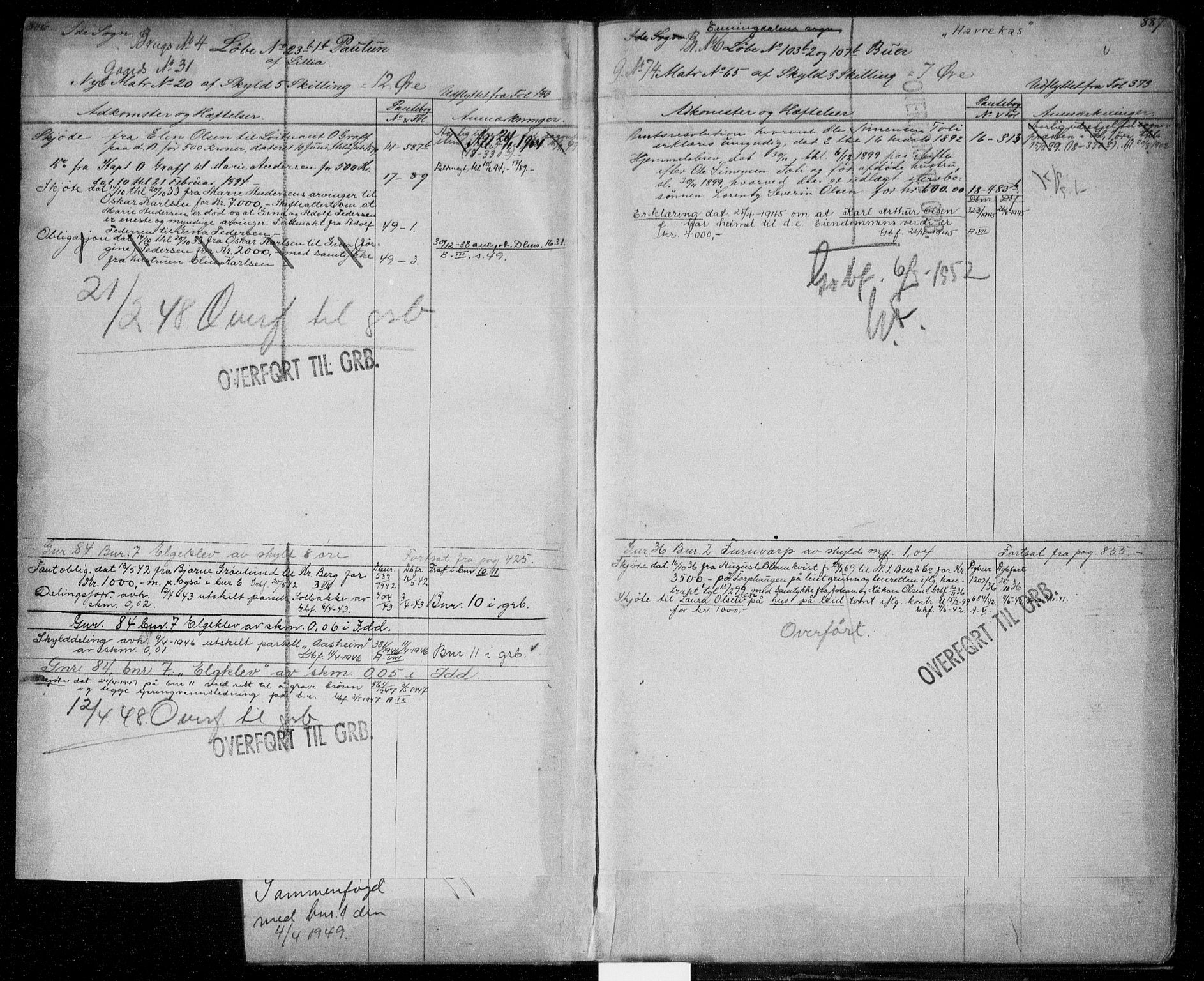 Idd og Marker sorenskriveri, AV/SAO-A-10283/G/Ga/Gac/L0001: Panteregister nr. II 1, 1848-1950, s. 886-887