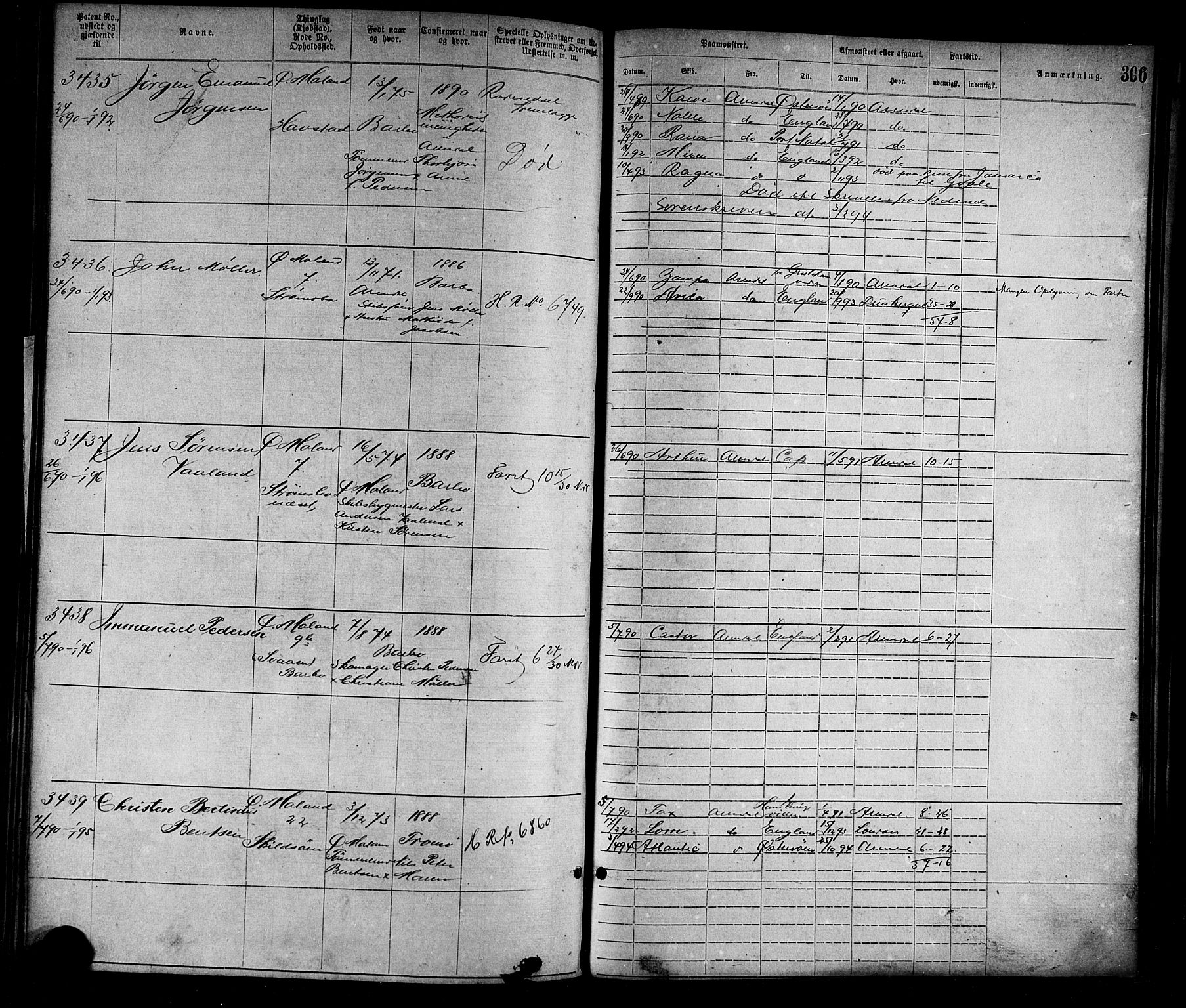 Arendal mønstringskrets, SAK/2031-0012/F/Fa/L0003: Annotasjonsrulle nr 1911-3827 med register, S-3, 1880-1892, s. 340