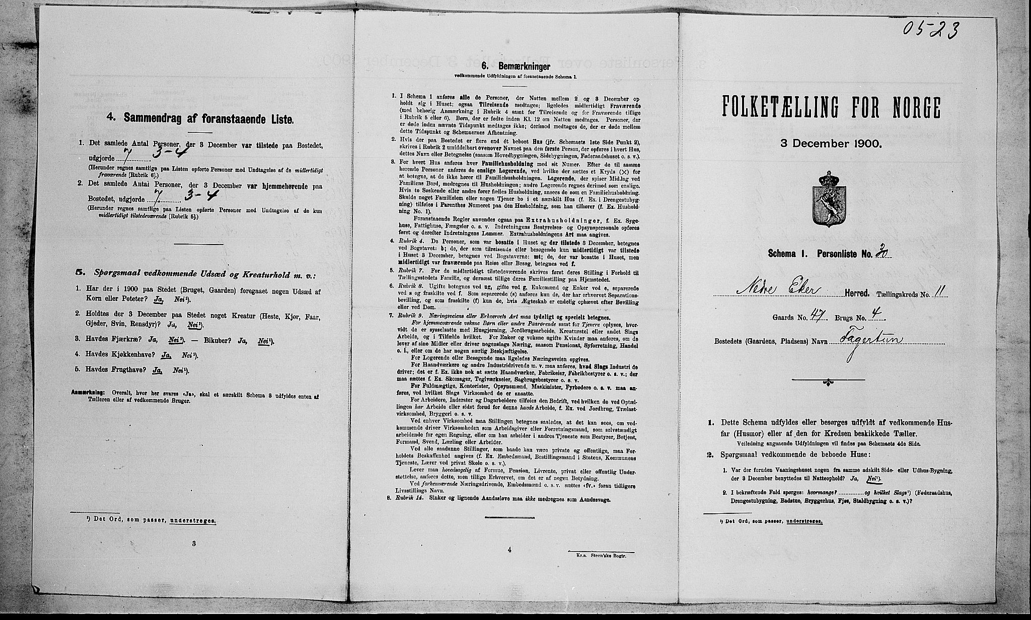 RA, Folketelling 1900 for 0625 Nedre Eiker herred, 1900, s. 1448