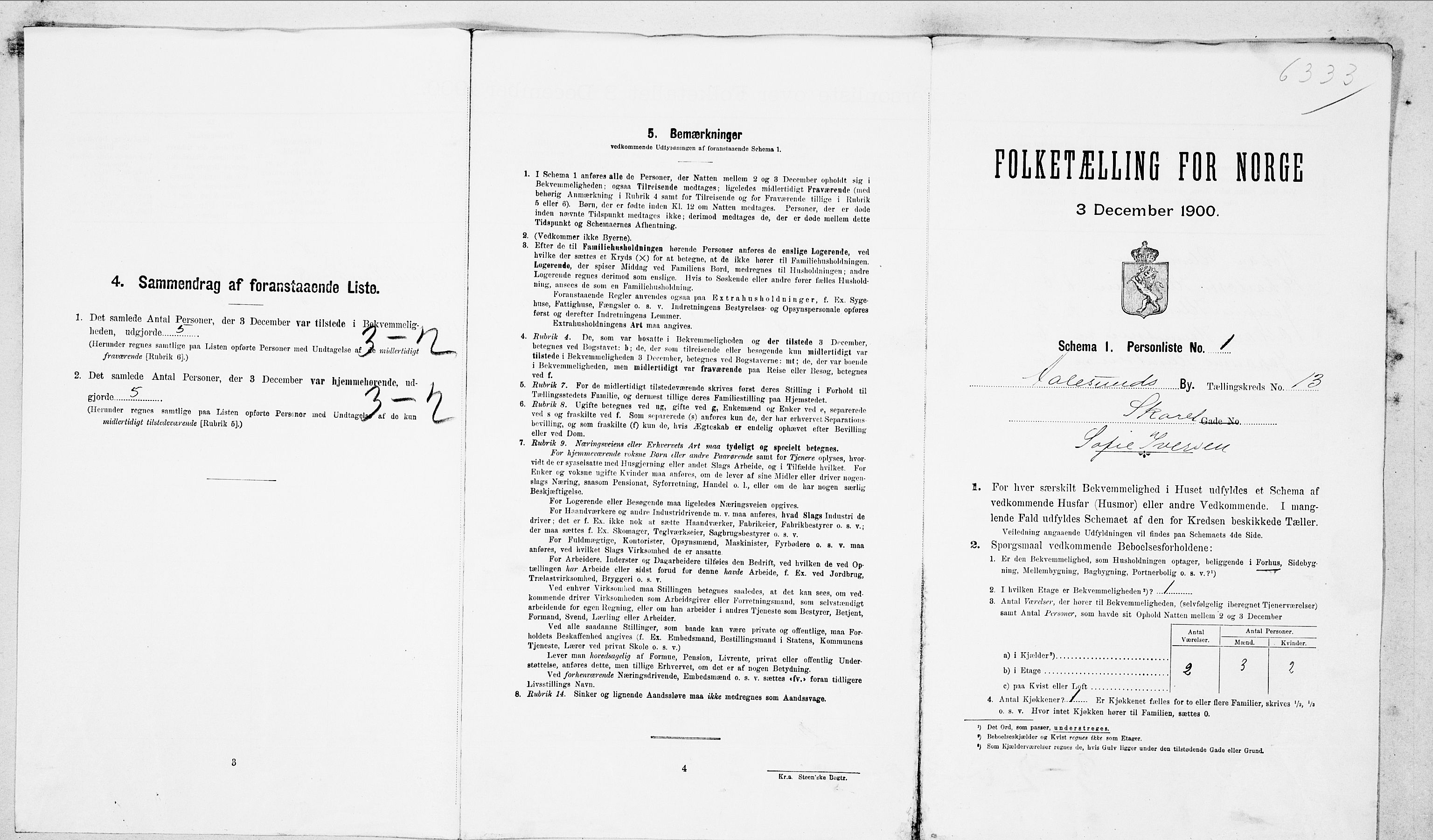 SAT, Folketelling 1900 for 1501 Ålesund kjøpstad, 1900, s. 3164