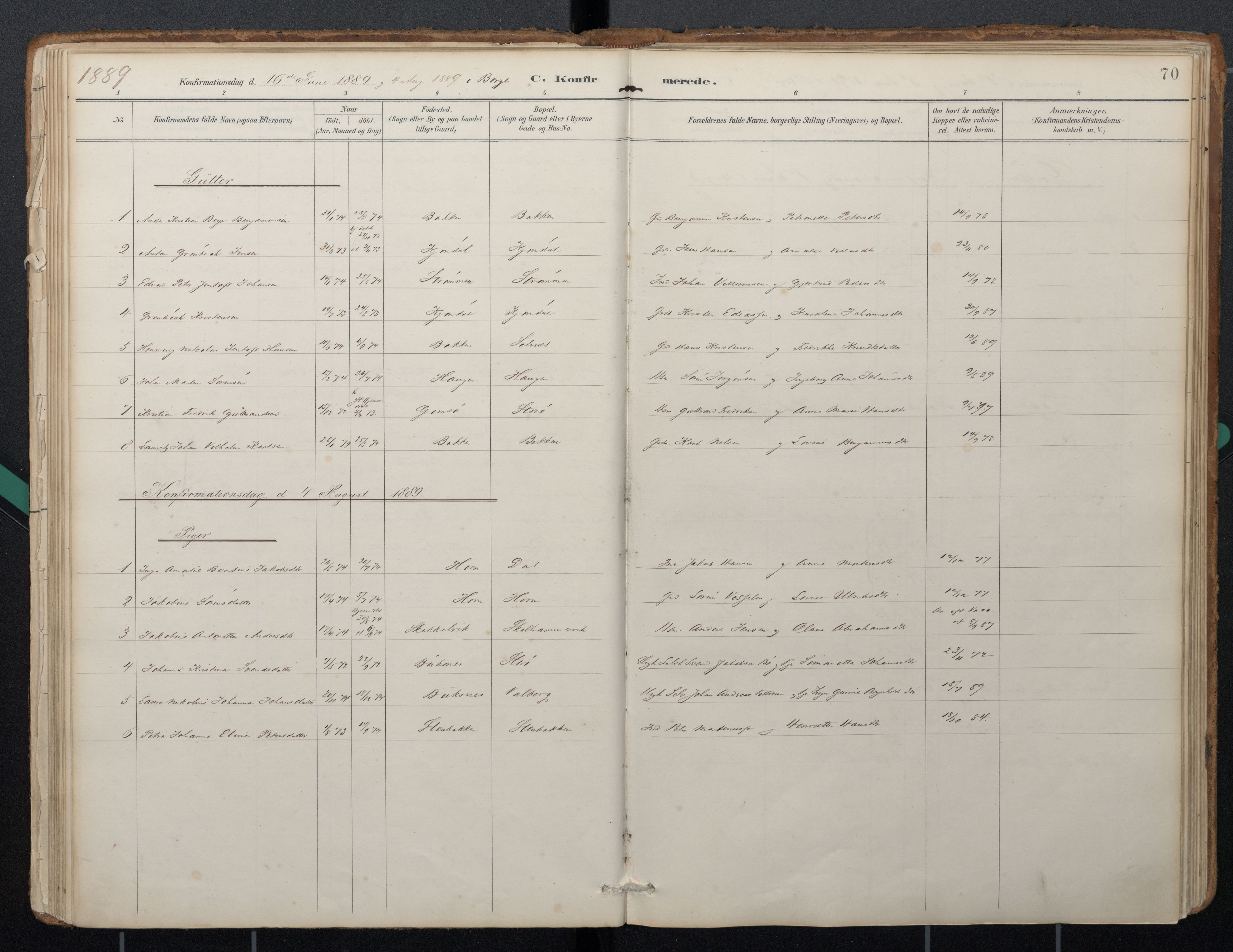 Ministerialprotokoller, klokkerbøker og fødselsregistre - Nordland, AV/SAT-A-1459/884/L1193: Ministerialbok nr. 884A01, 1888-1905, s. 70