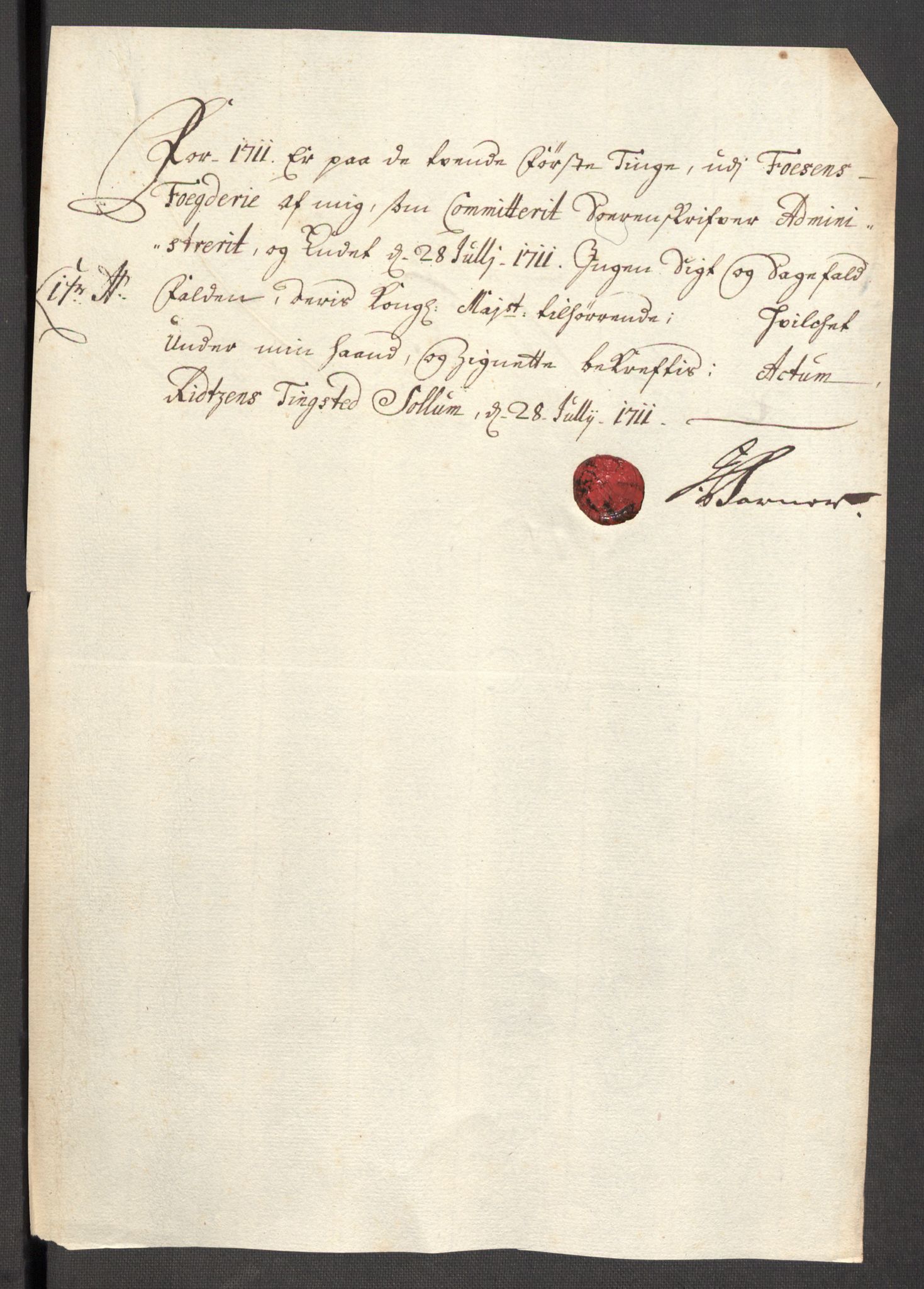 Rentekammeret inntil 1814, Reviderte regnskaper, Fogderegnskap, RA/EA-4092/R57/L3860: Fogderegnskap Fosen, 1711, s. 101