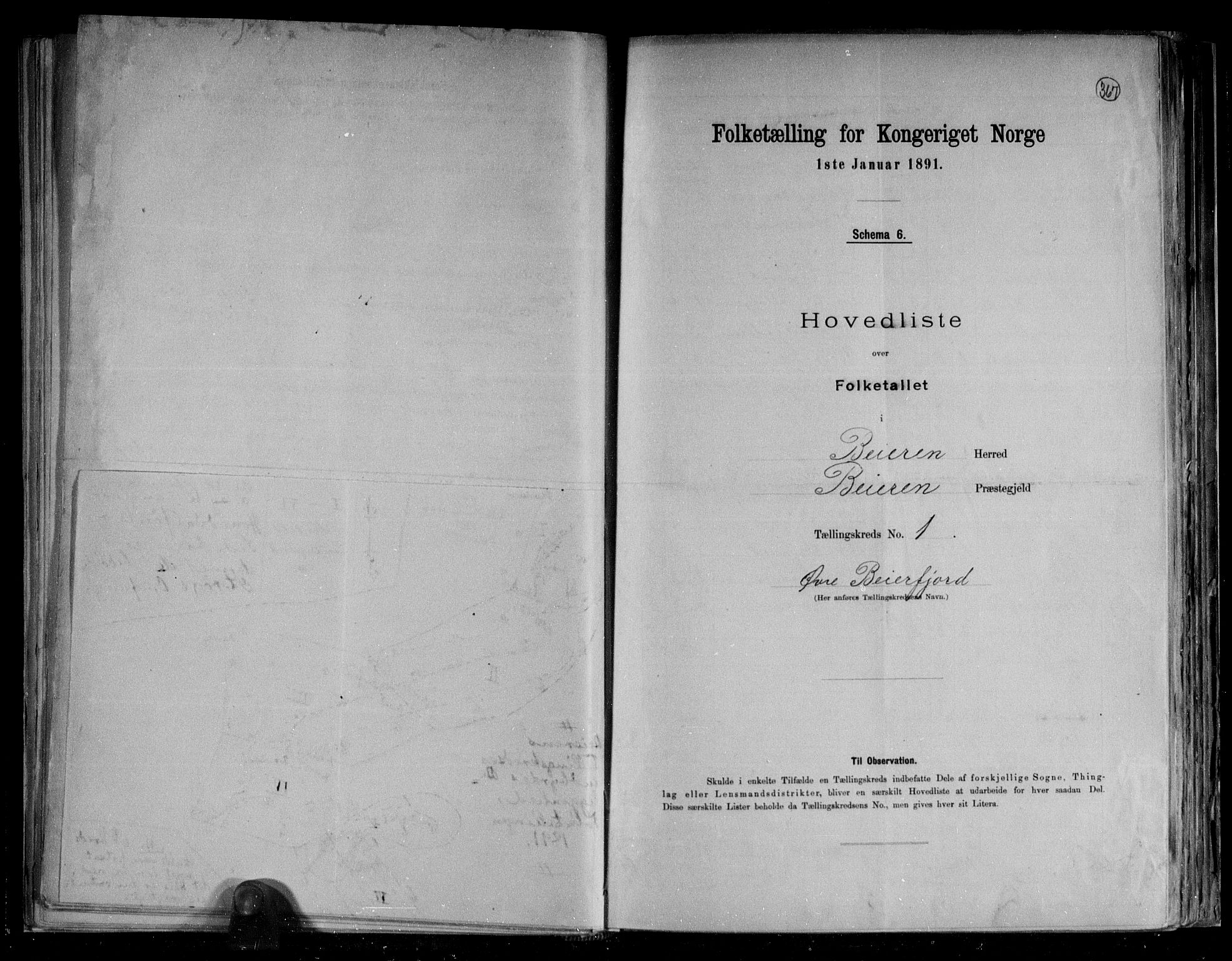 RA, Folketelling 1891 for 1839 Beiarn herred, 1891, s. 5