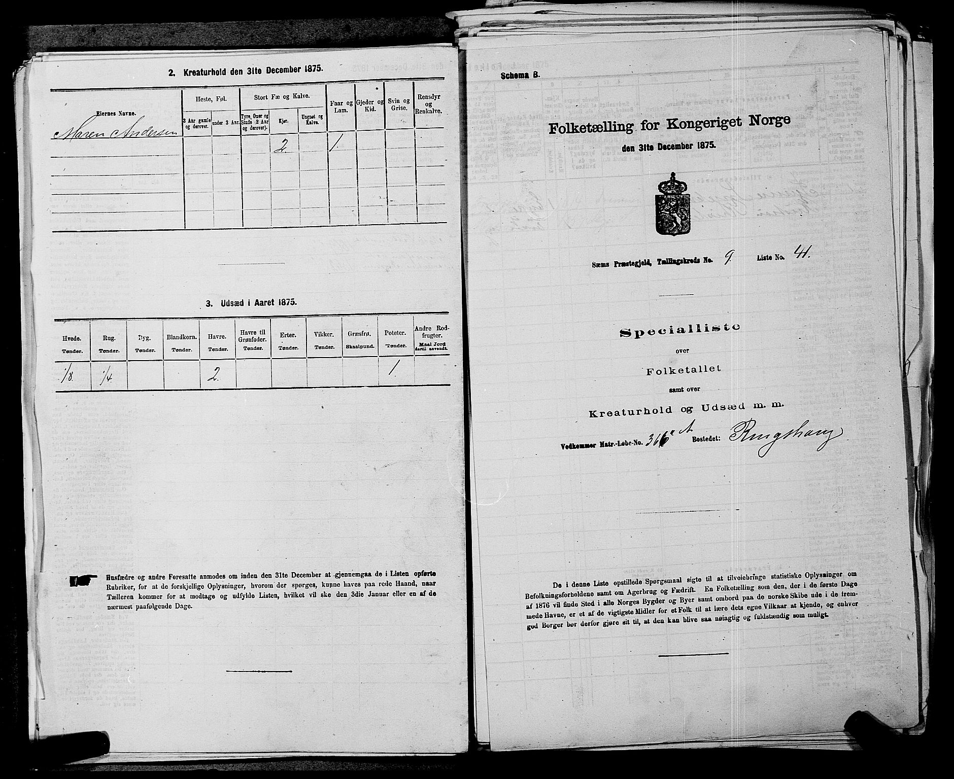 SAKO, Folketelling 1875 for 0721P Sem prestegjeld, 1875, s. 1536