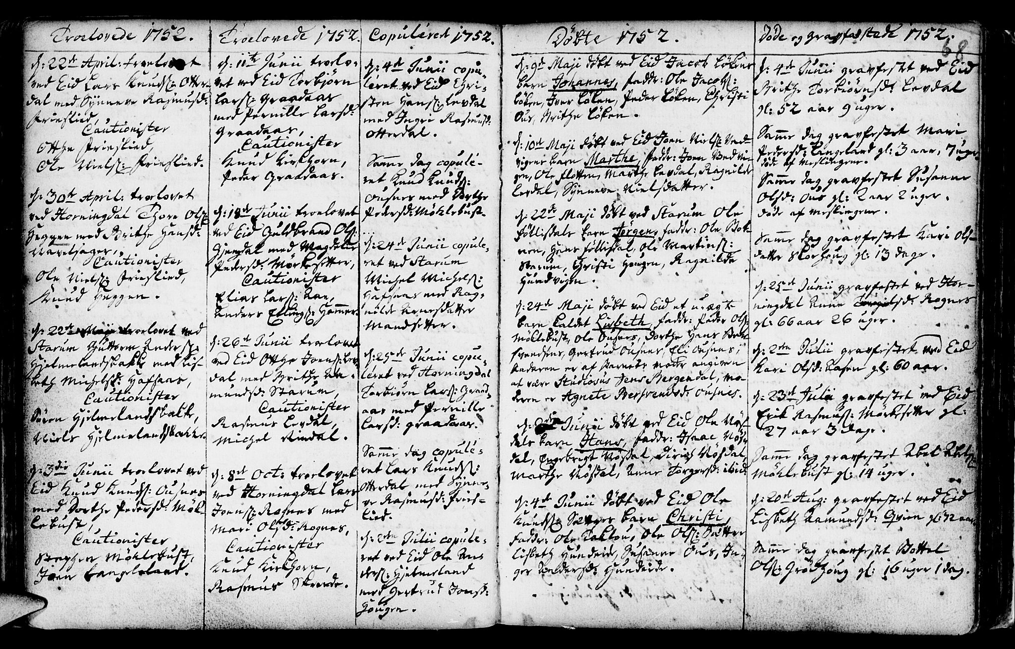 Eid sokneprestembete, AV/SAB-A-82301/H/Haa/Haaa/L0002: Ministerialbok nr. A 2, 1741-1769, s. 68