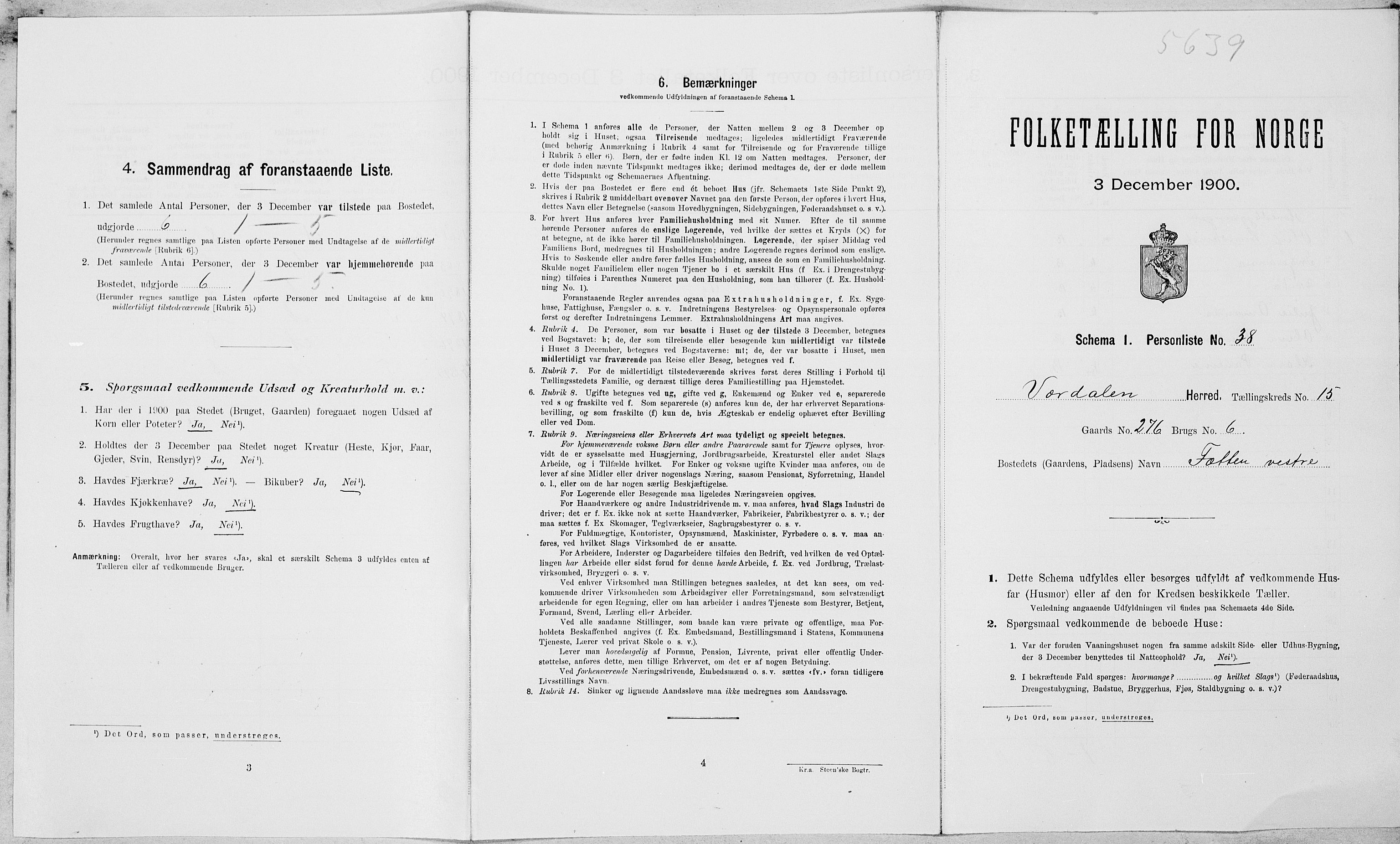 SAT, Folketelling 1900 for 1721 Verdal herred, 1900, s. 1953