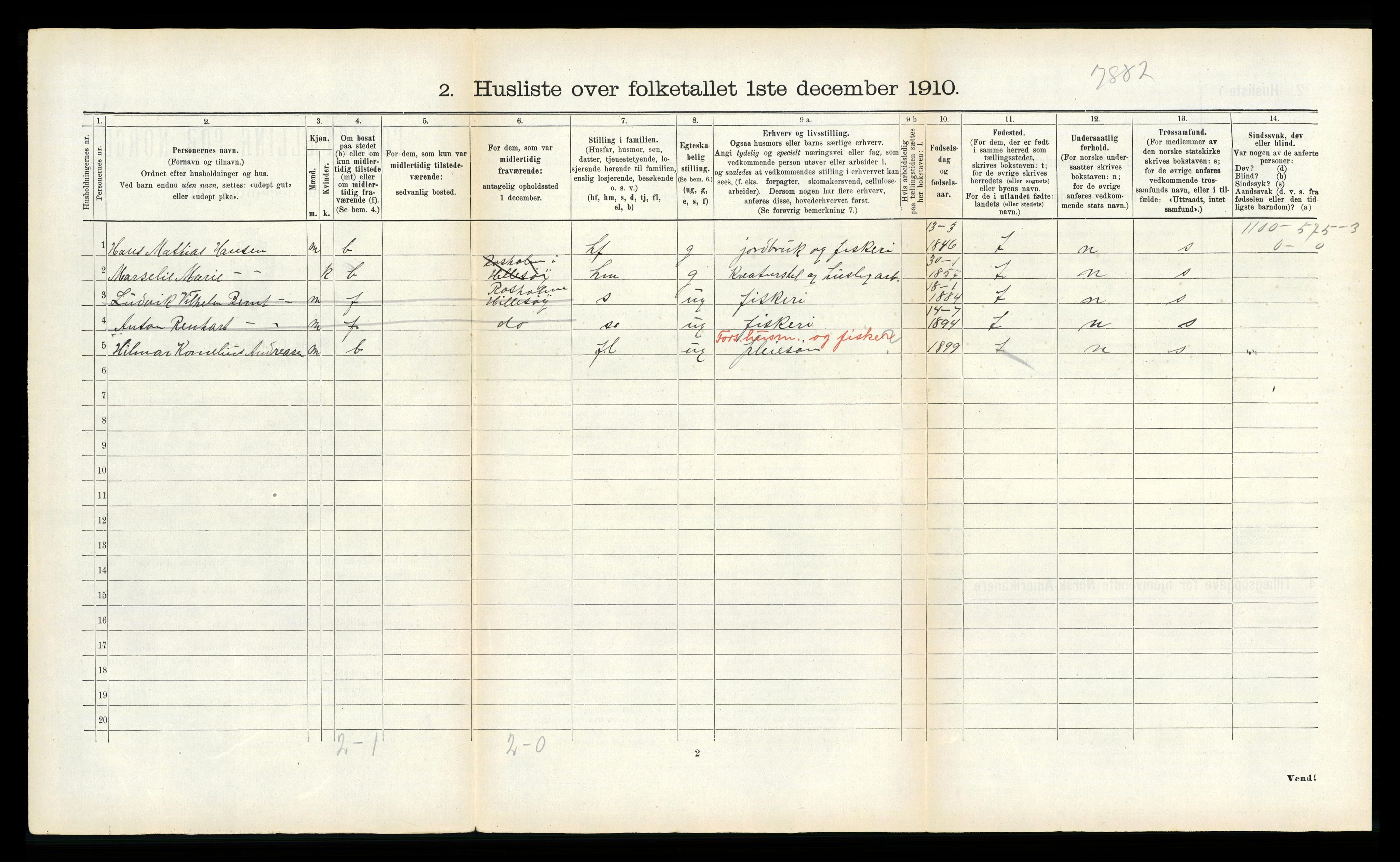 RA, Folketelling 1910 for 1934 Tromsøysund herred, 1910, s. 1196