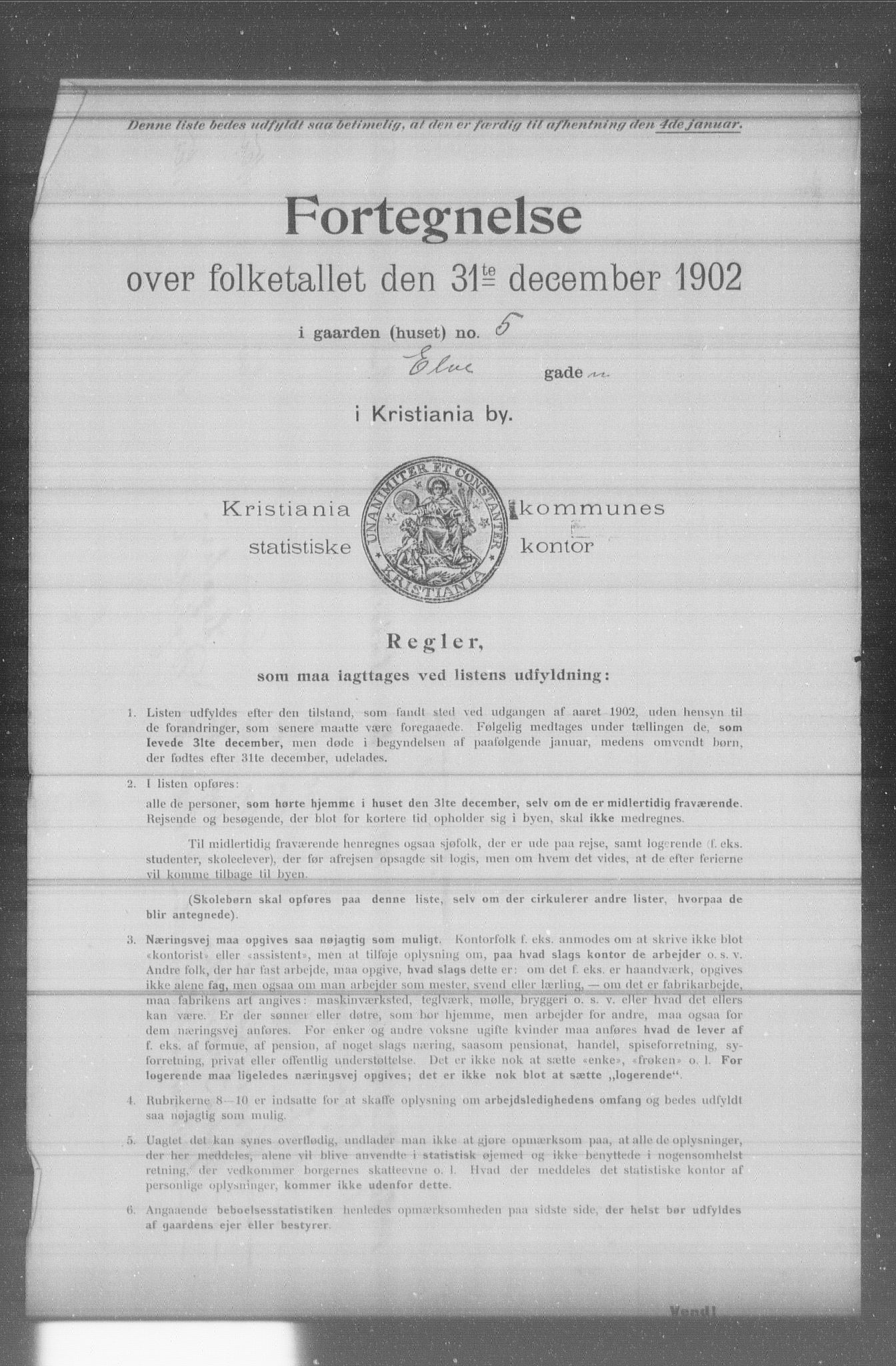 OBA, Kommunal folketelling 31.12.1902 for Kristiania kjøpstad, 1902, s. 3869