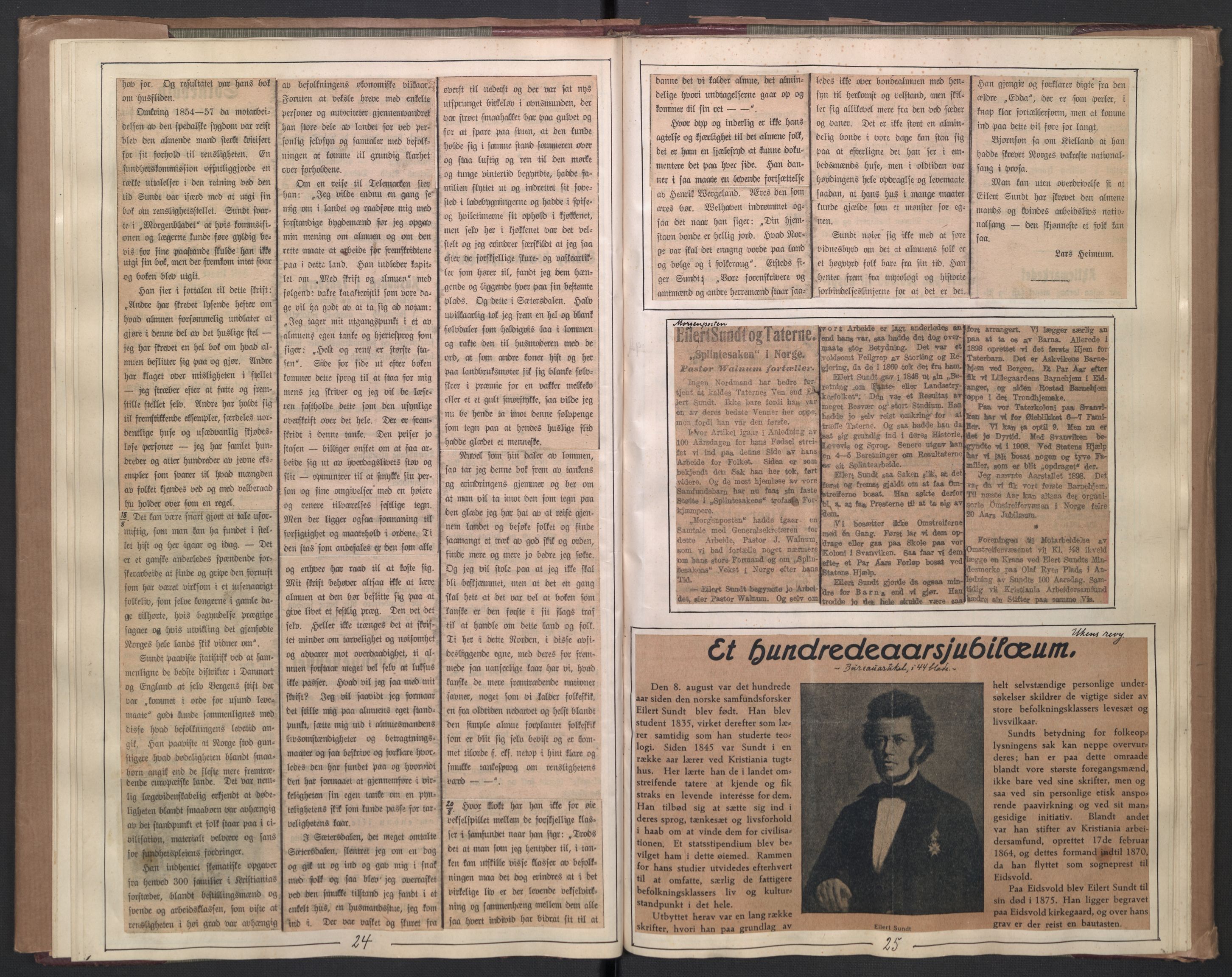 Norsk Misjon Blant Hjemløse, AV/RA-PA-0793/F/Fv/L0570: Utklipp vedr. Eilert Sundt, 1917