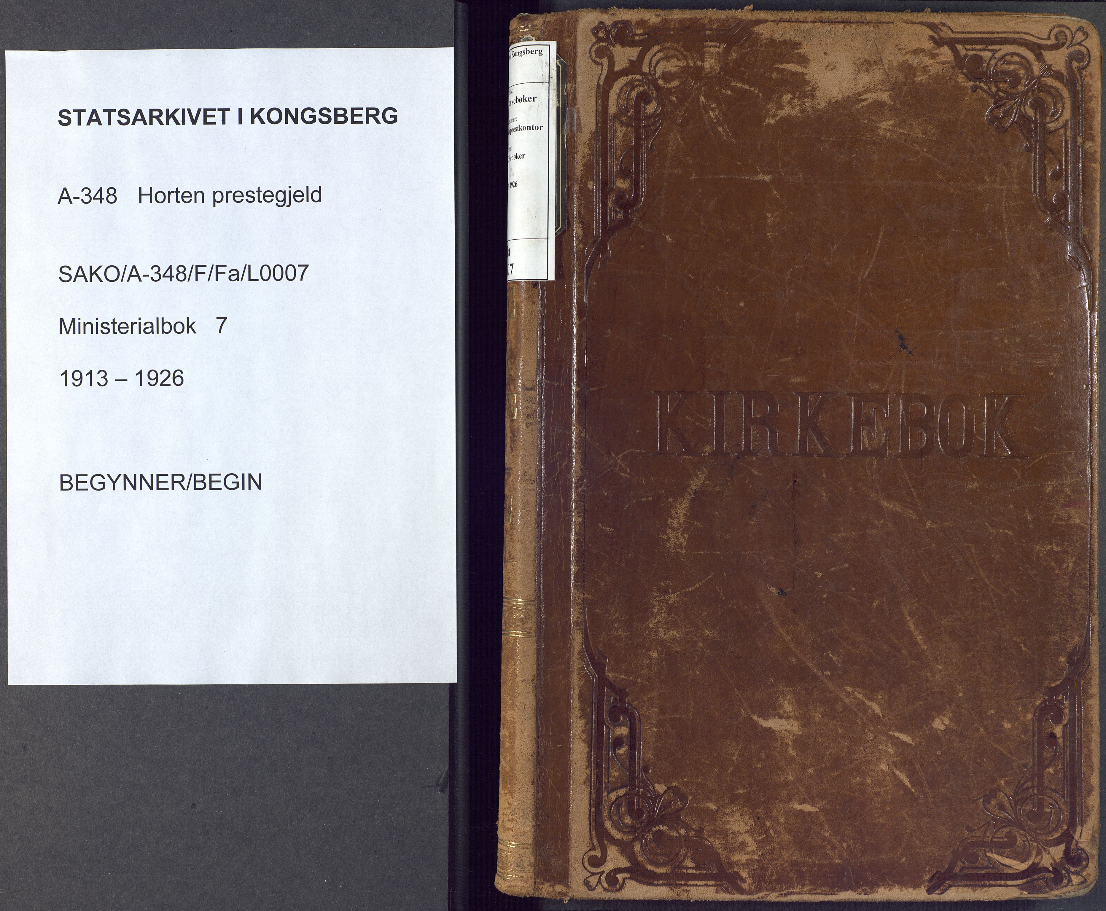 Horten kirkebøker, SAKO/A-348/F/Fa/L0007: Ministerialbok nr. 7, 1913-1926