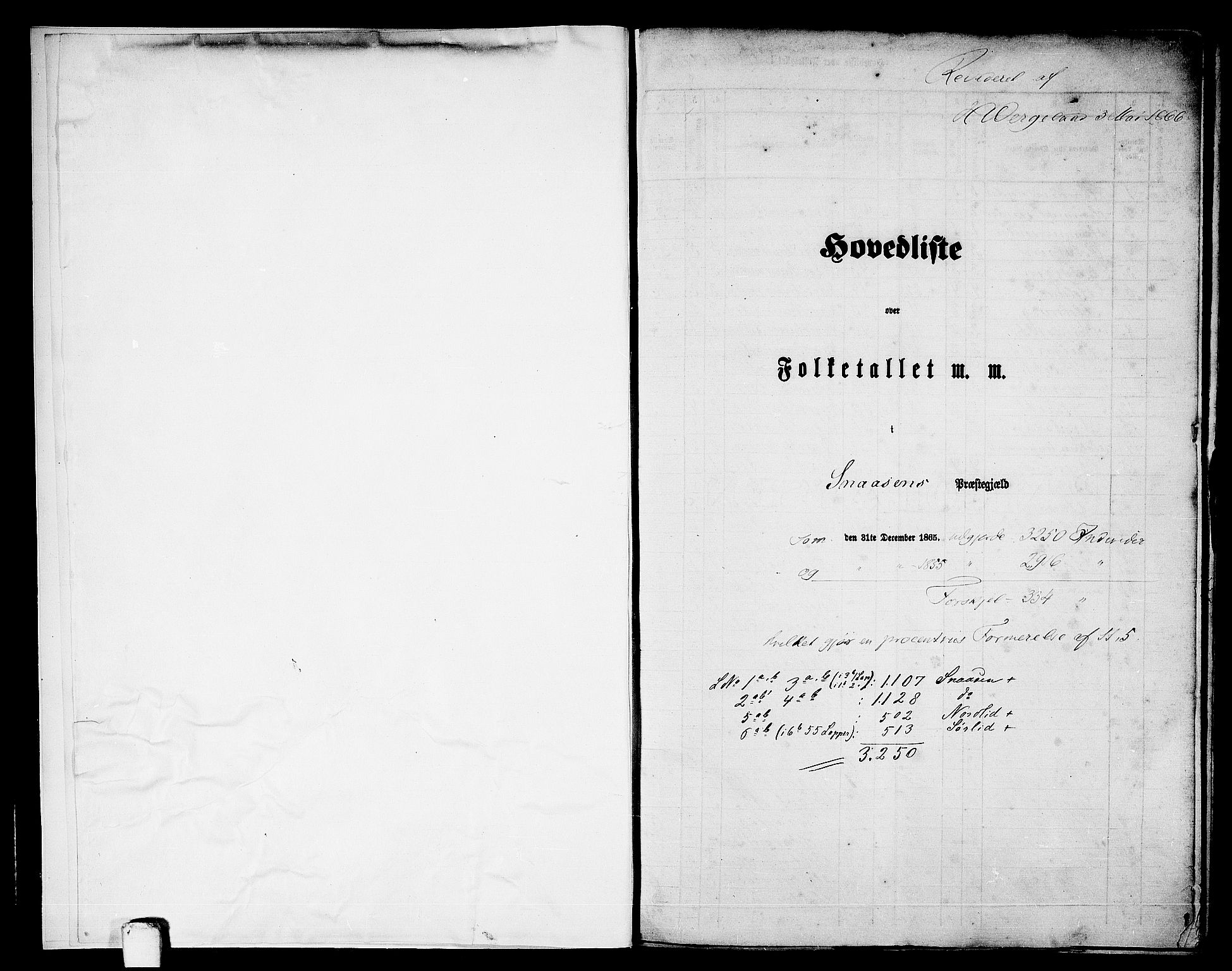 RA, Folketelling 1865 for 1736P Snåsa prestegjeld, 1865, s. 5