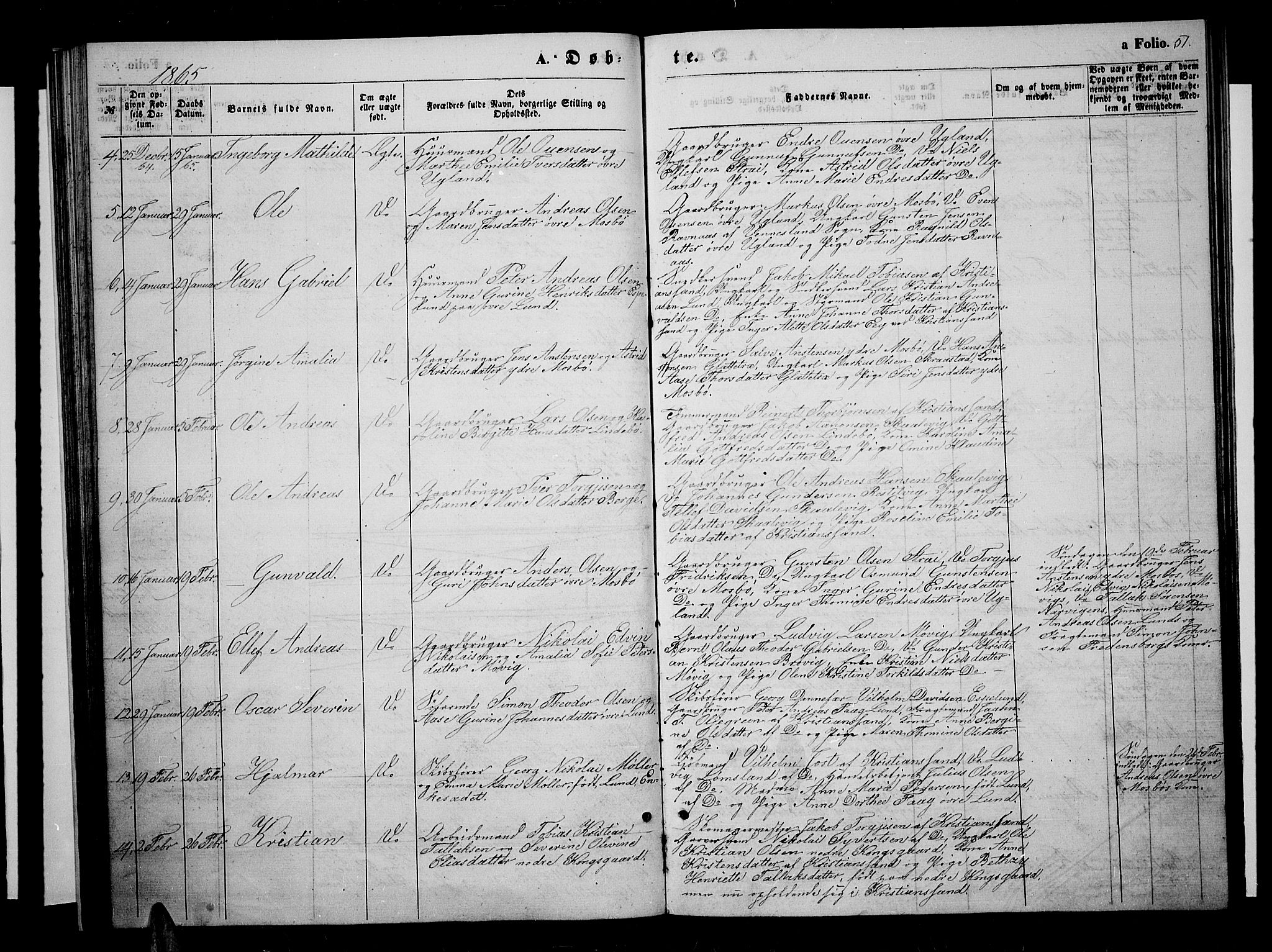 Oddernes sokneprestkontor, AV/SAK-1111-0033/F/Fb/Fba/L0006: Klokkerbok nr. B 6 /1, 1860-1869, s. 51