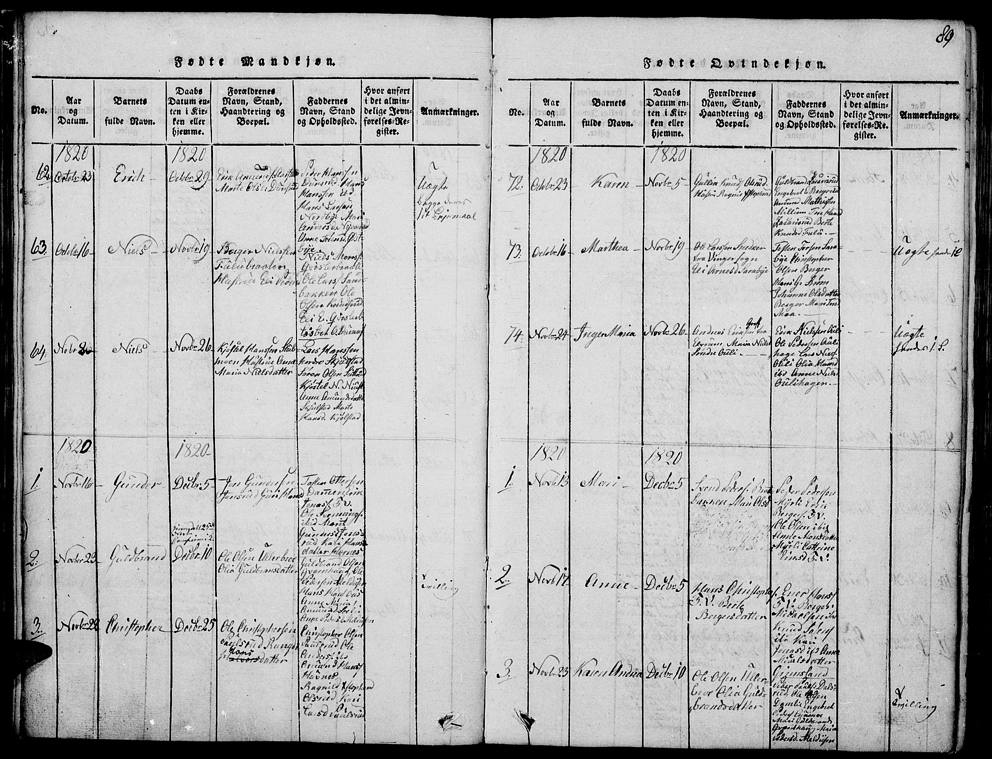 Strøm-Odalen prestekontor, SAH/PREST-028/H/Ha/Haa/L0006: Ministerialbok nr. 6, 1814-1850, s. 89