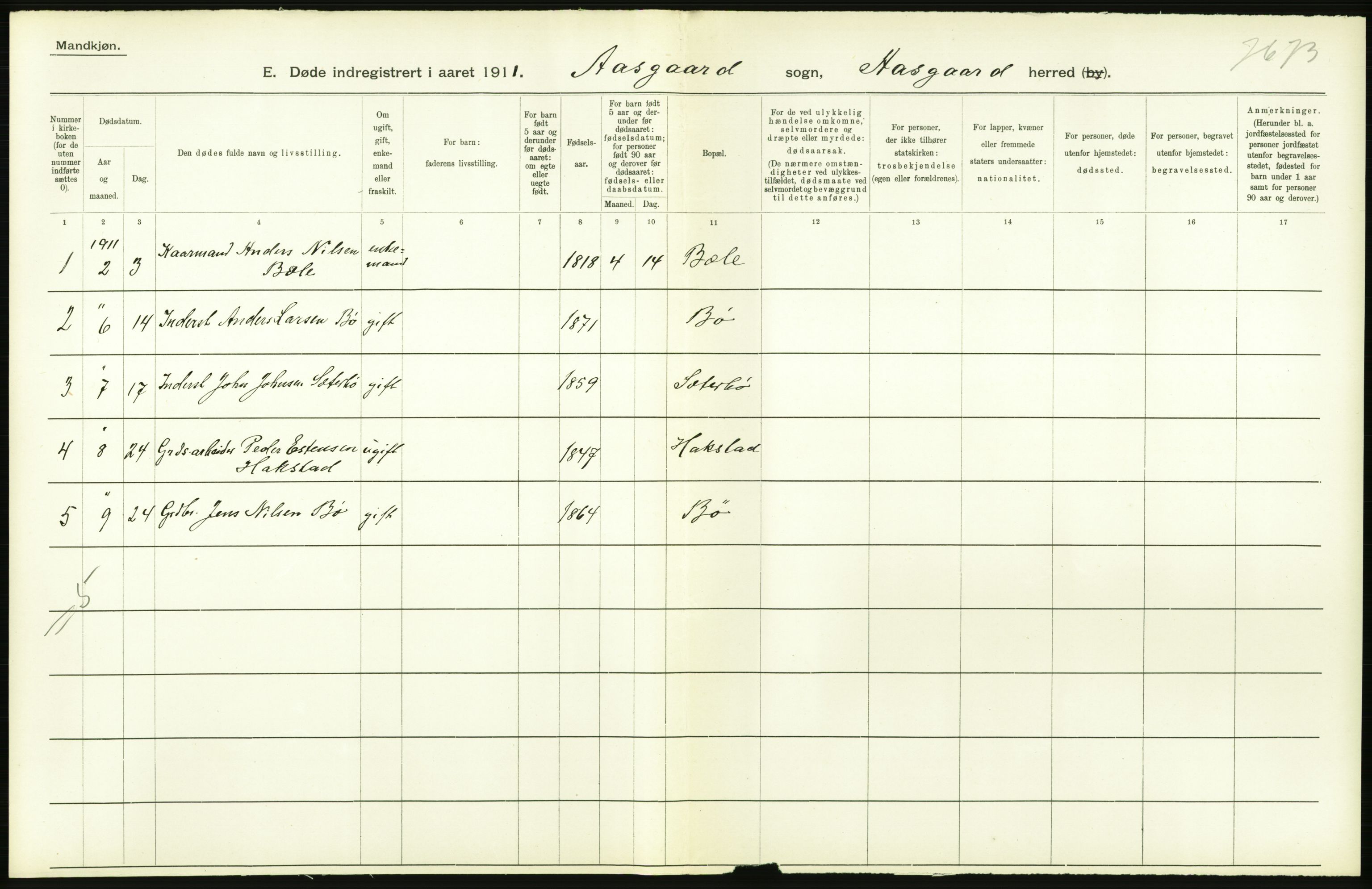Statistisk sentralbyrå, Sosiodemografiske emner, Befolkning, AV/RA-S-2228/D/Df/Dfb/Dfba/L0038: Romsdals amt:  Døde. Bygder og byer., 1911, s. 50