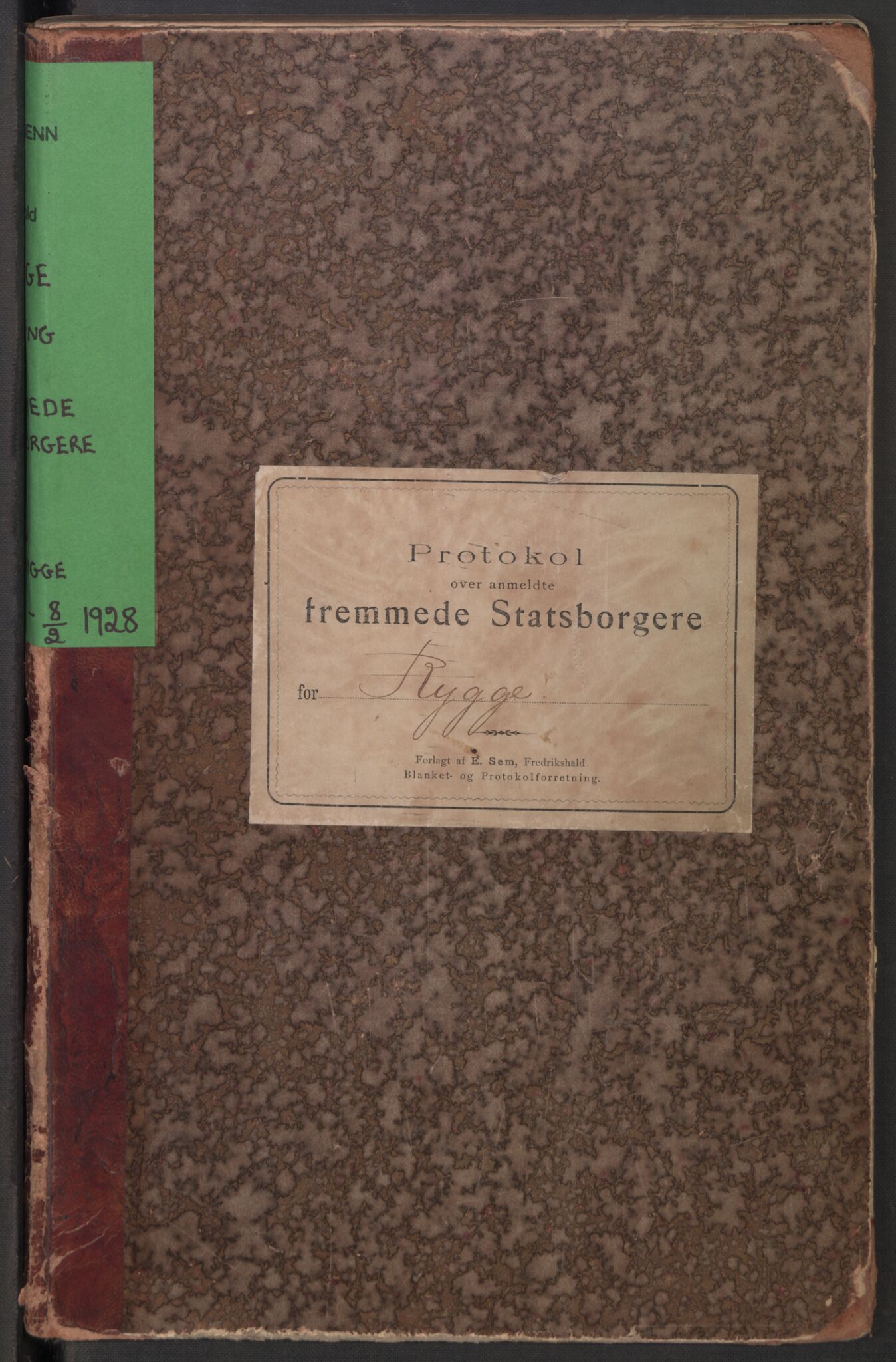 Rygge lensmannskontor, AV/SAO-A-10005/I/Ic/Ica/L0002: Protokoll over fremmede statsborgere, 1902-1928