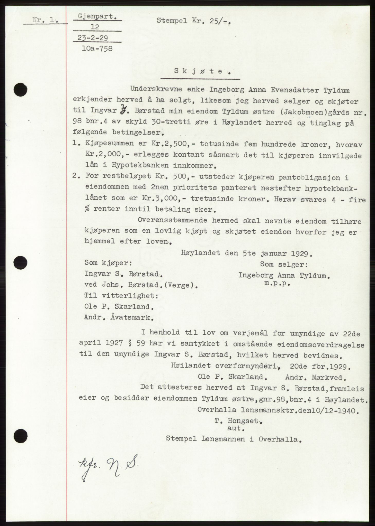 Namdal sorenskriveri, SAT/A-4133/1/2/2C: Pantebok nr. -, 1926-1930, Tingl.dato: 23.02.1929