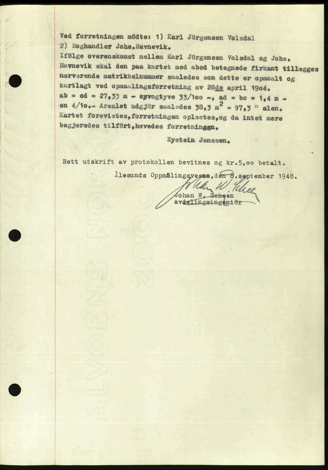 Ålesund byfogd, AV/SAT-A-4384: Pantebok nr. 37A (1), 1947-1949, Dagboknr: 577/1948