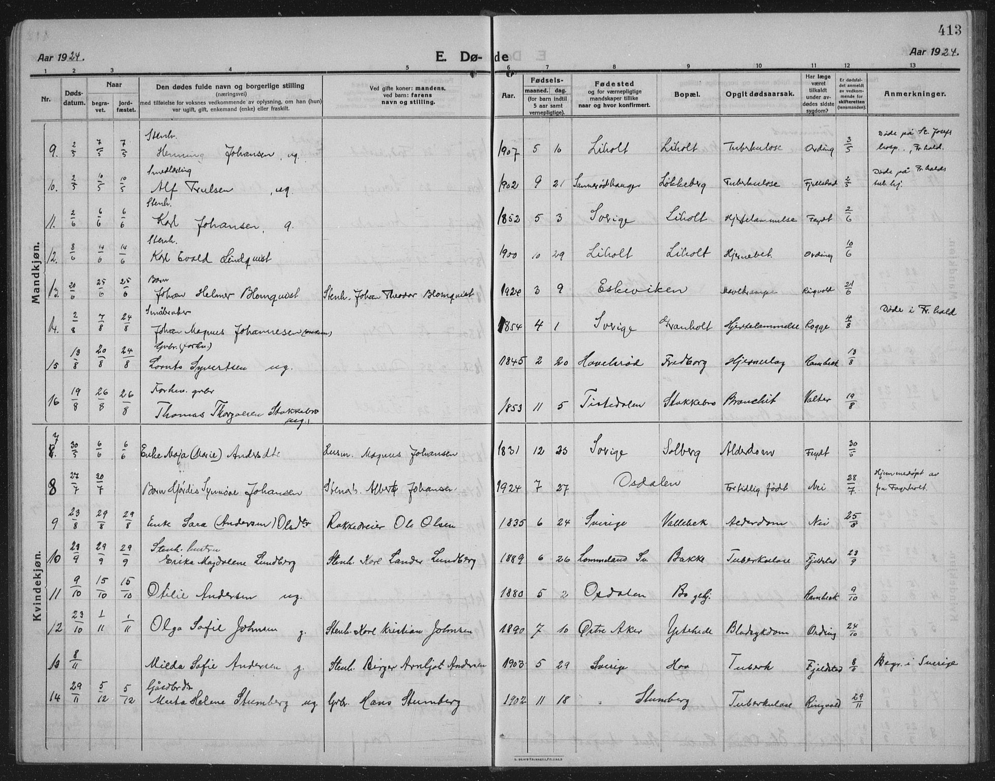 Idd prestekontor Kirkebøker, AV/SAO-A-10911/G/Gb/L0003: Klokkerbok nr. II 3, 1914-1940, s. 413