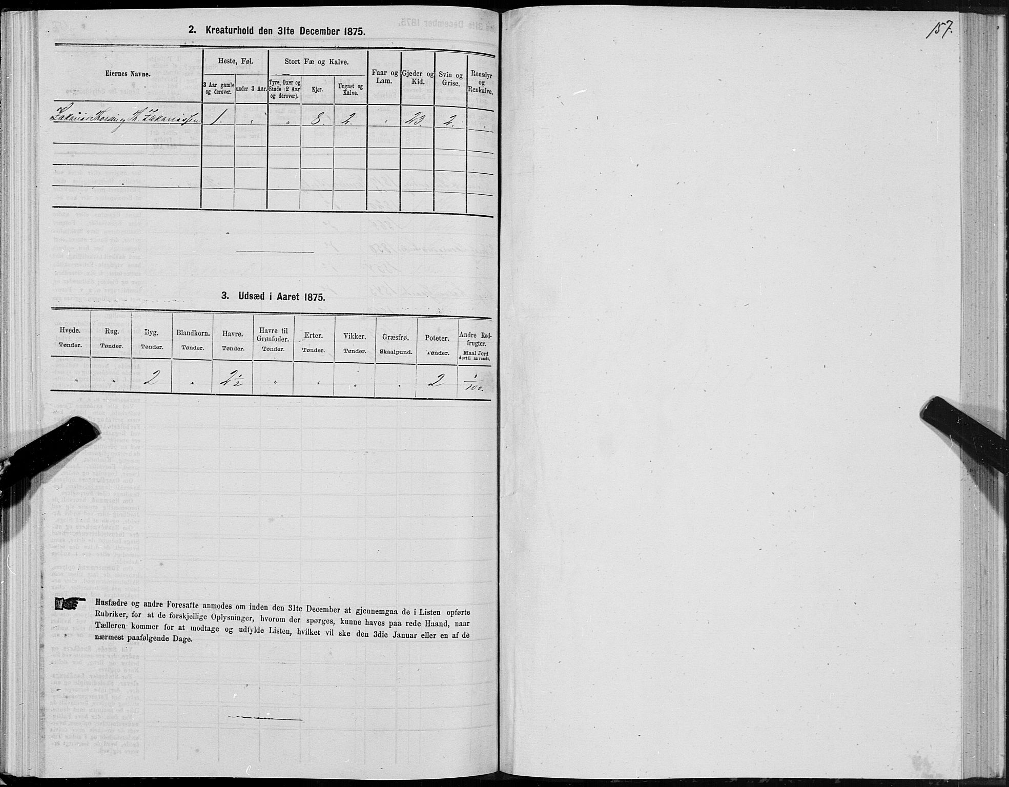 SAT, Folketelling 1875 for 1523P Sunnylven prestegjeld, 1875, s. 1157