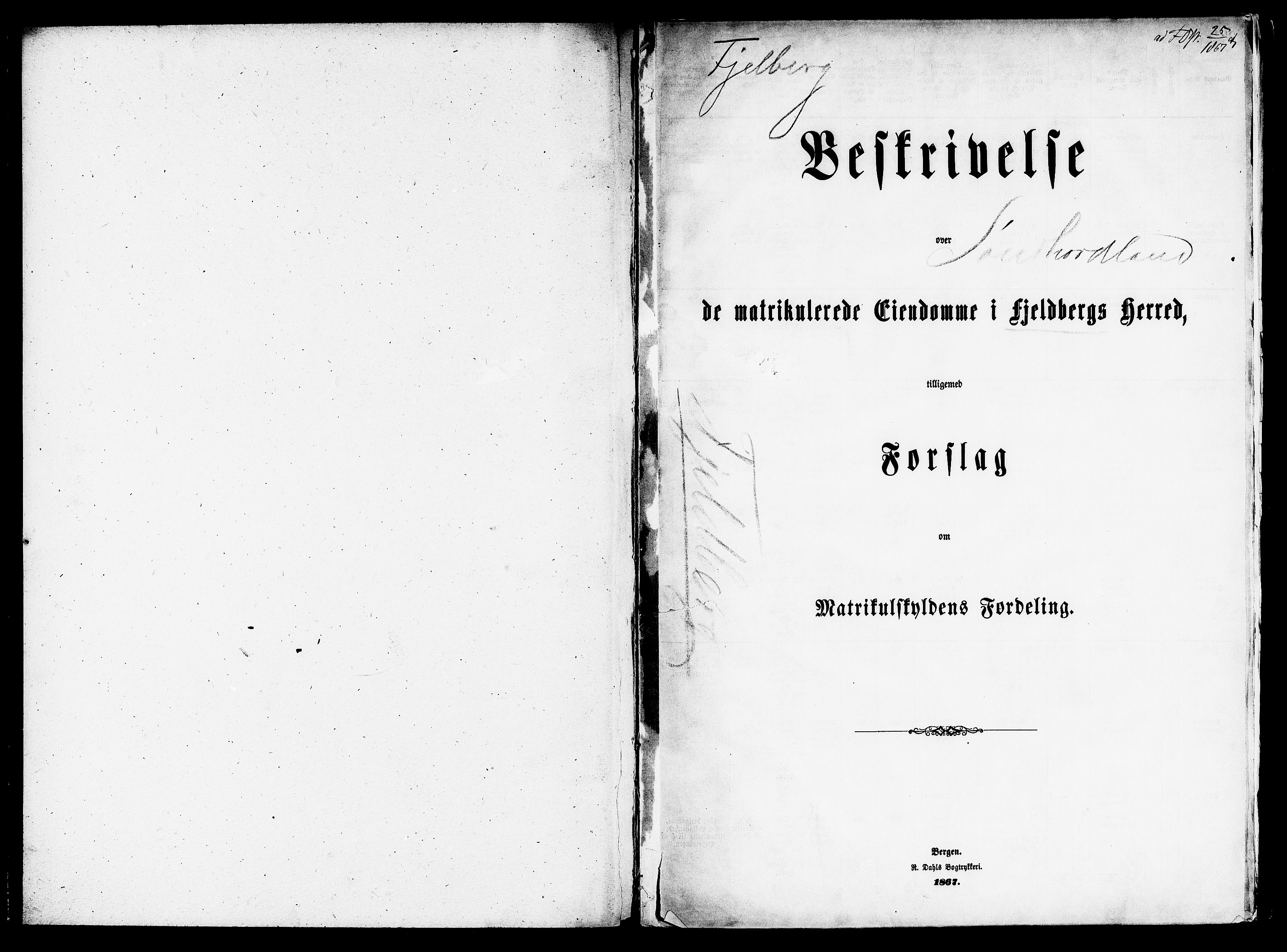 Matrikkelrevisjonen av 1863, RA/S-1530/F/Fe/L0226: Fjelberg, 1863