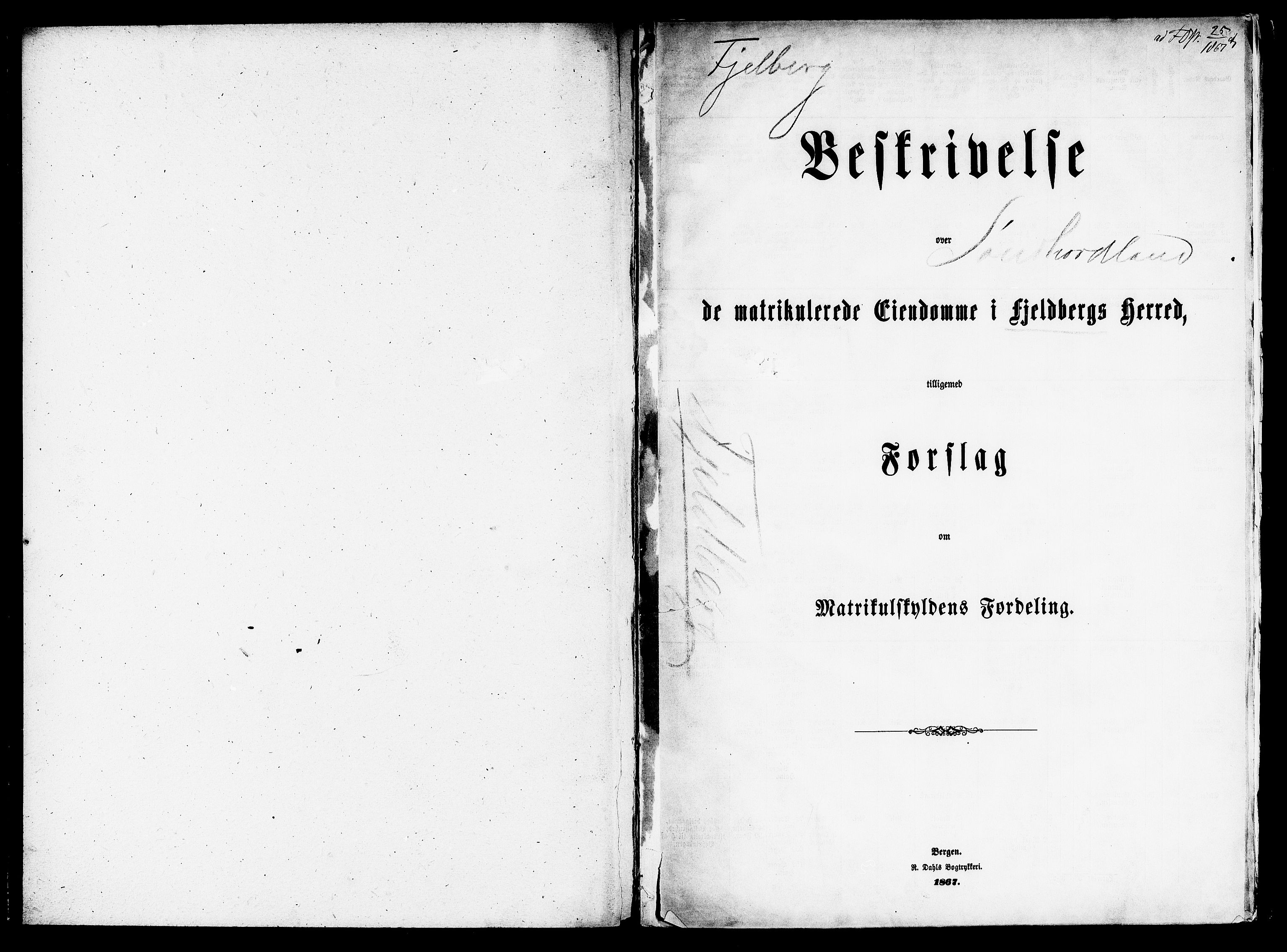 Matrikkelrevisjonen av 1863, AV/RA-S-1530/F/Fe/L0226: Fjelberg, 1863