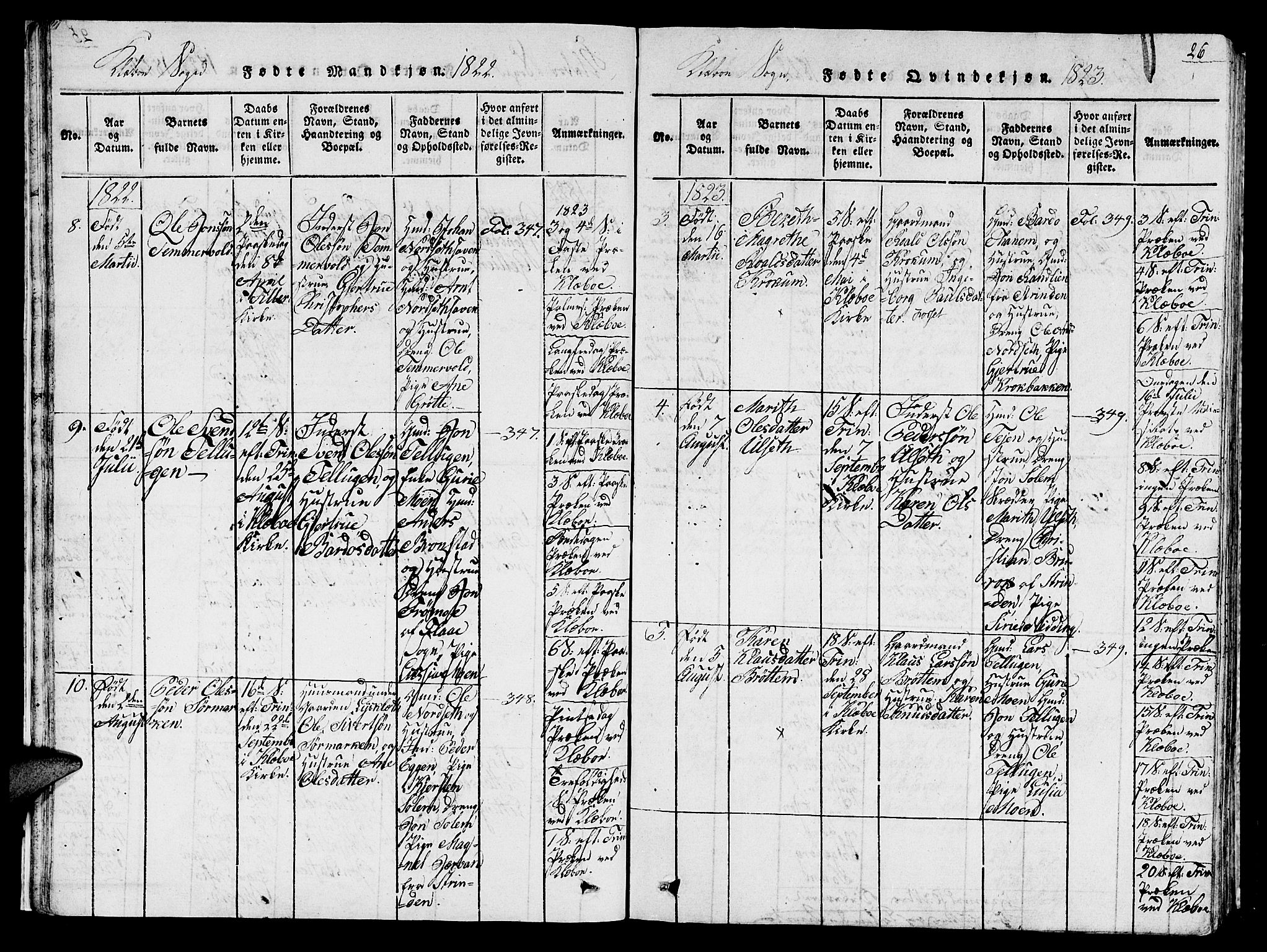 Ministerialprotokoller, klokkerbøker og fødselsregistre - Sør-Trøndelag, AV/SAT-A-1456/618/L0450: Klokkerbok nr. 618C01, 1816-1865, s. 26
