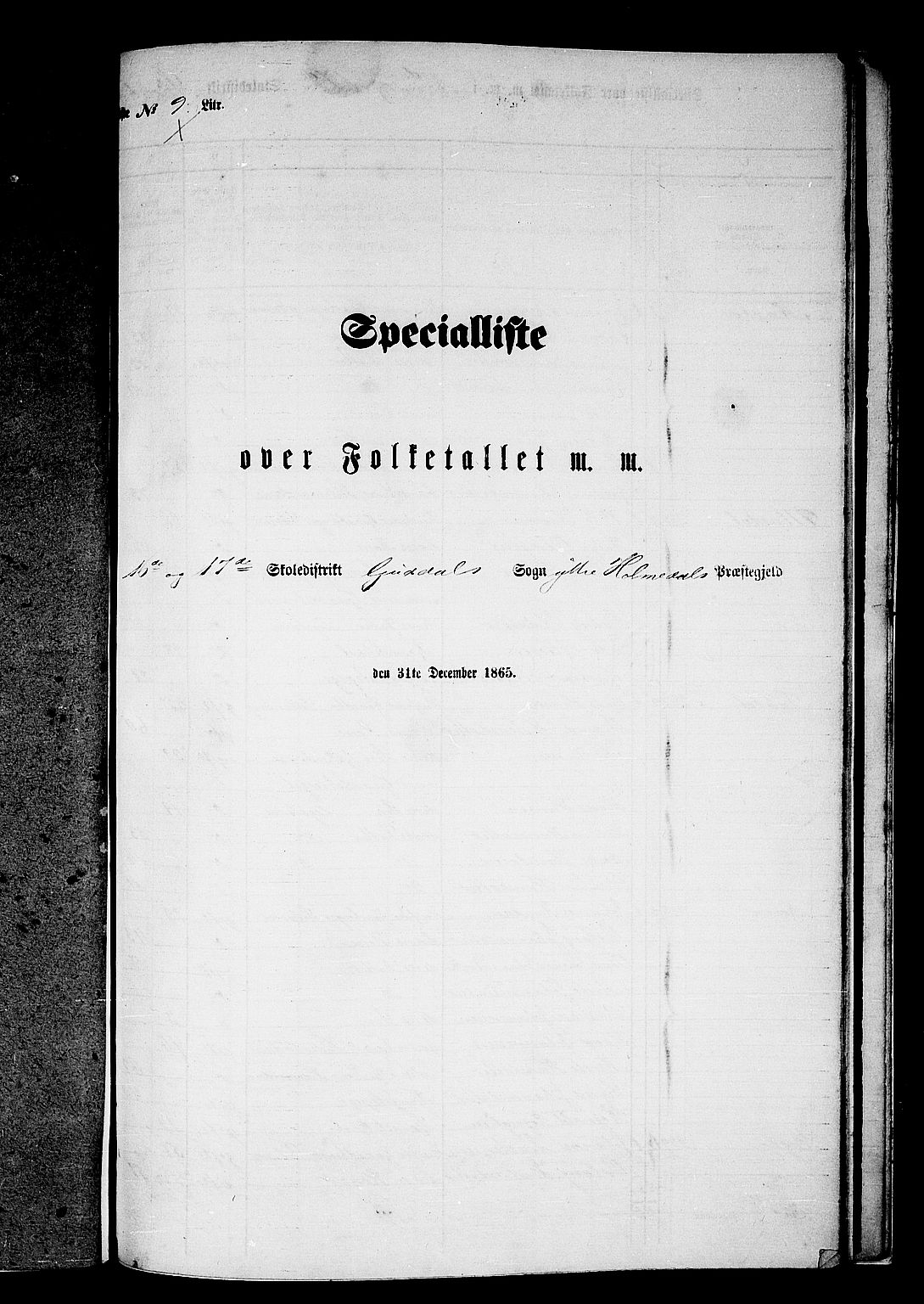 RA, Folketelling 1865 for 1429P Ytre Holmedal prestegjeld, 1865, s. 149