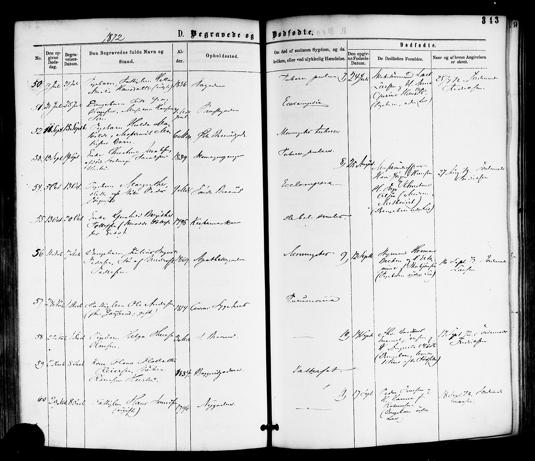 Horten kirkebøker, AV/SAKO-A-348/F/Fa/L0002: Ministerialbok nr. 2, 1872-1877, s. 343