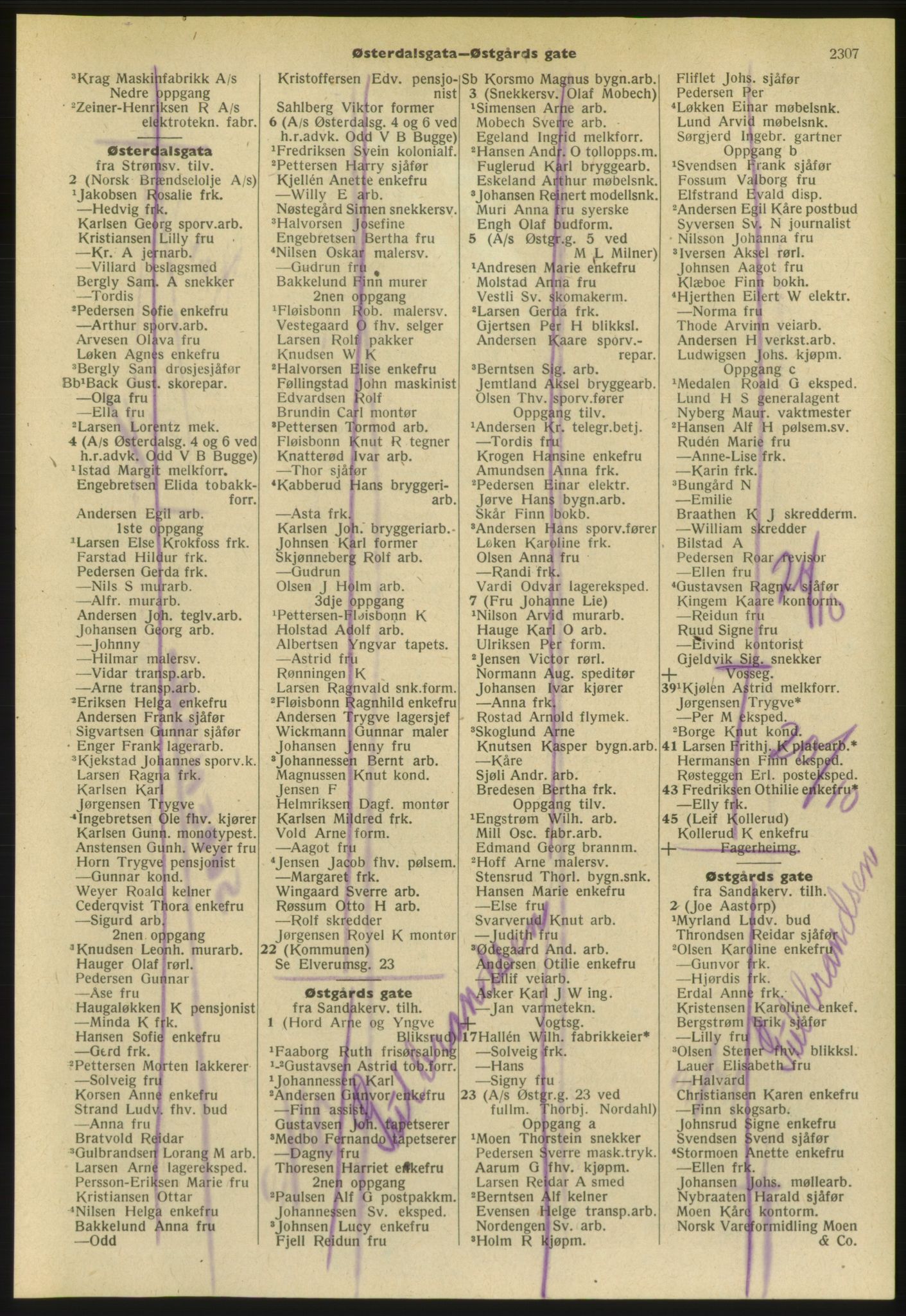 Kristiania/Oslo adressebok, PUBL/-, 1952, s. 2307