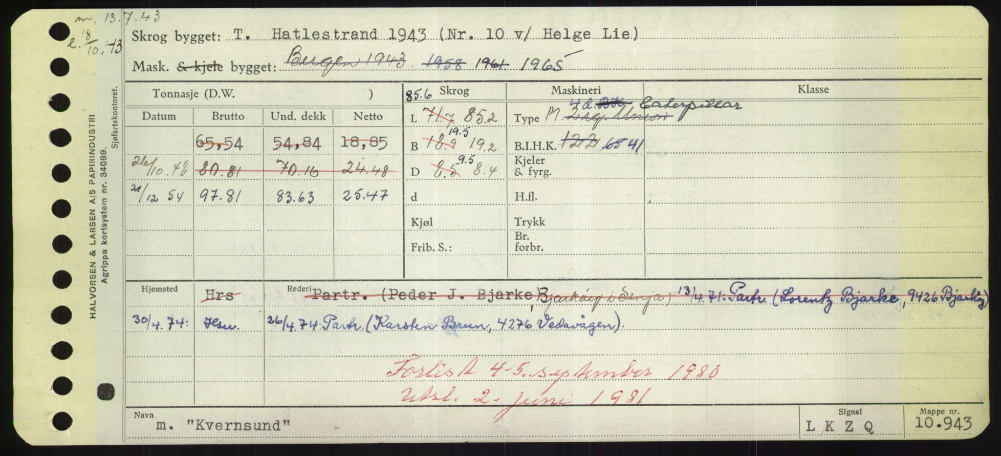 Sjøfartsdirektoratet med forløpere, Skipsmålingen, AV/RA-S-1627/H/Hd/L0021: Fartøy, Kor-Kår, s. 313